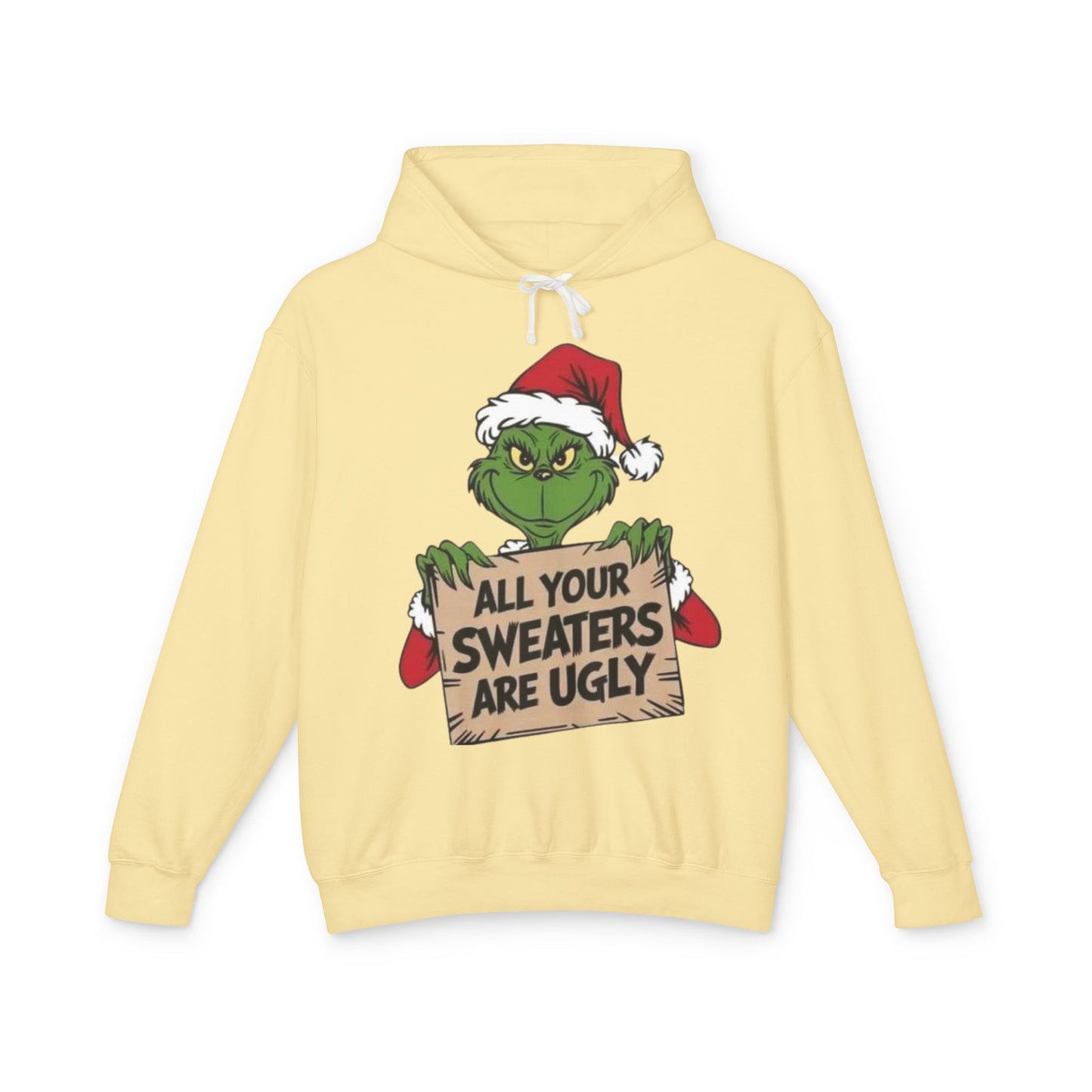 Grinch-Inspired Holiday Hoodie, Cozy Grinch Sweatshirt, Christmas Gift, Ugly Sweater Party Apparel, Unisex Lightweight Hoodie