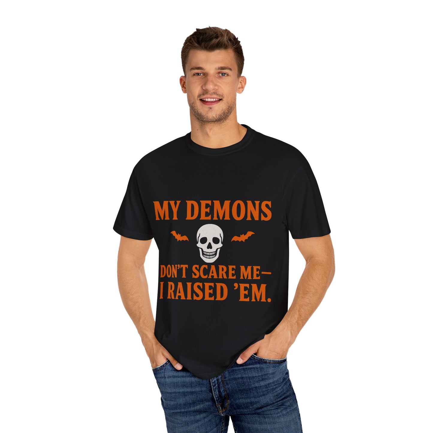 Halloween Themed Unisex T-Shirt with Bats and Humor