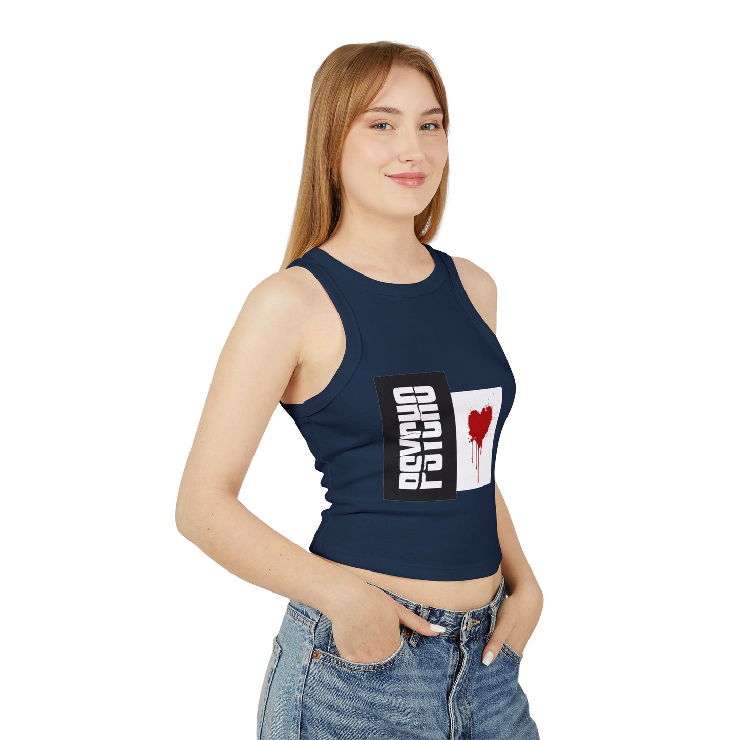 Psycho Heart Women's Crop Tank, Edgy Fashion Top, Summer Outfit, Festival Wear, Grunge Style