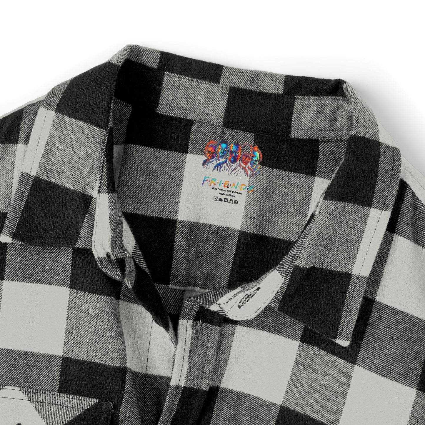 Chic Unisex Flannel Shirt with Graphic Design, Casual Wear, Perfect for Fall, Streetwear Fashion, Halloween & Everyday Style