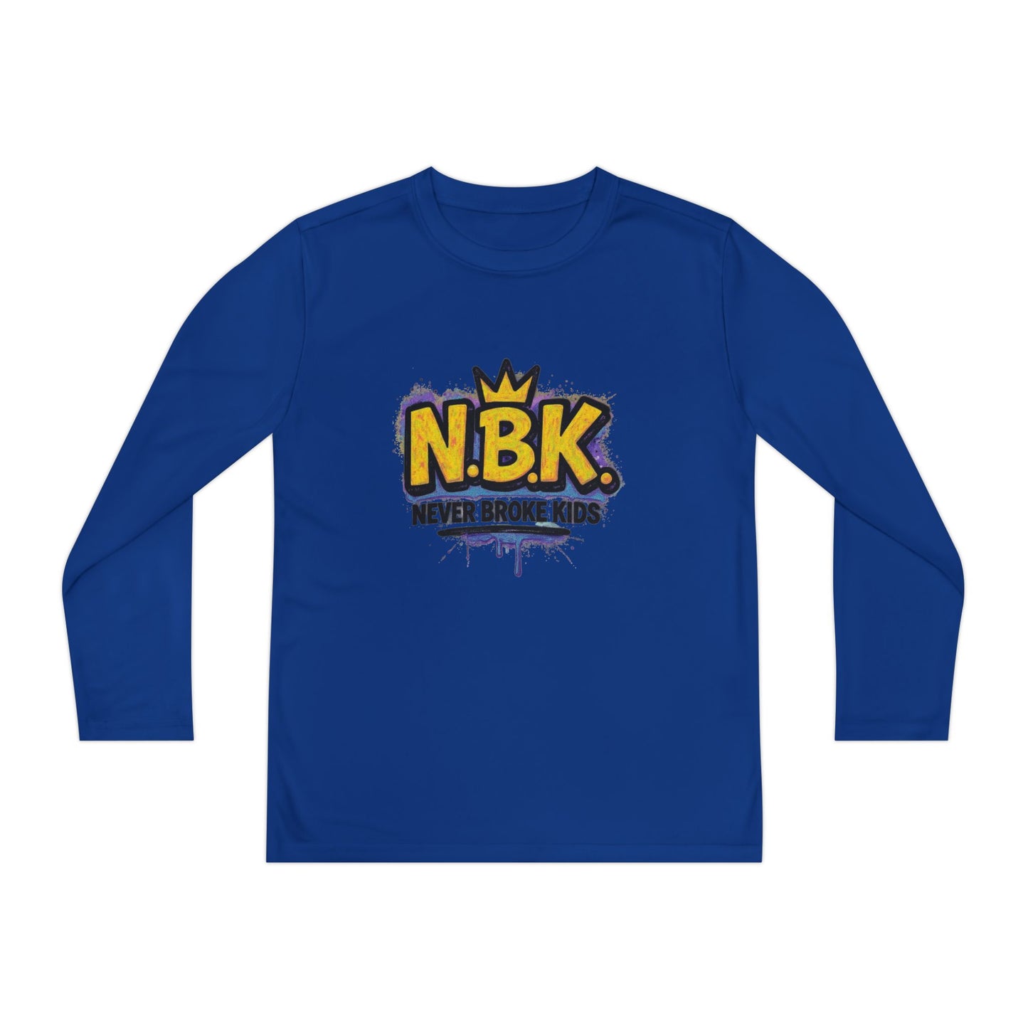 Youth Long Sleeve Tee - NBK Never Broke Kids, Cool Graphic Top for Kids, Growing Up, Birthday Gift, Casual Wear, Trendy Fashion