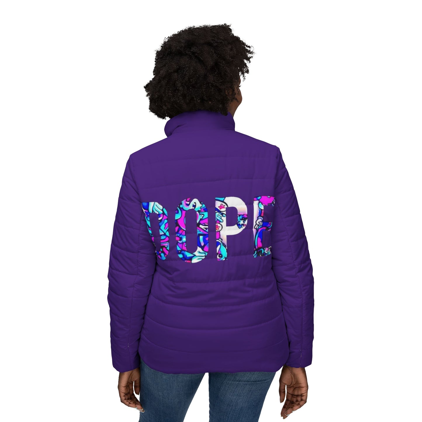 Trendy Women’s Puffer Jacket, Stylish Cold Weather Wear, Fashion Outerwear, Dope Design, Perfect for Winter Activities, Gift Idea