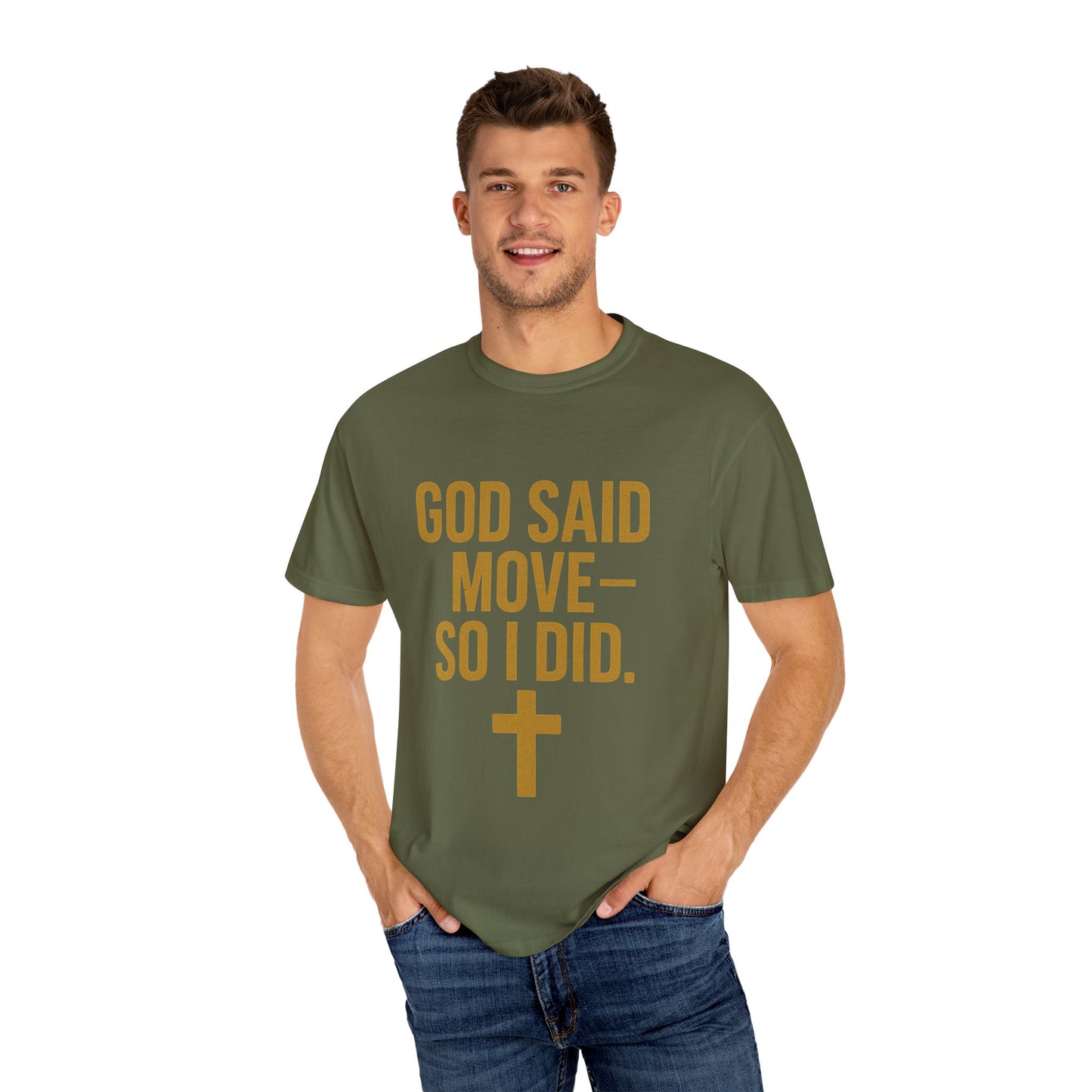 god said move Unisex T-Shirt, Comfortable Casual Wear, Ideal for Church Events, Inspirational Gift, Everyday Apparel