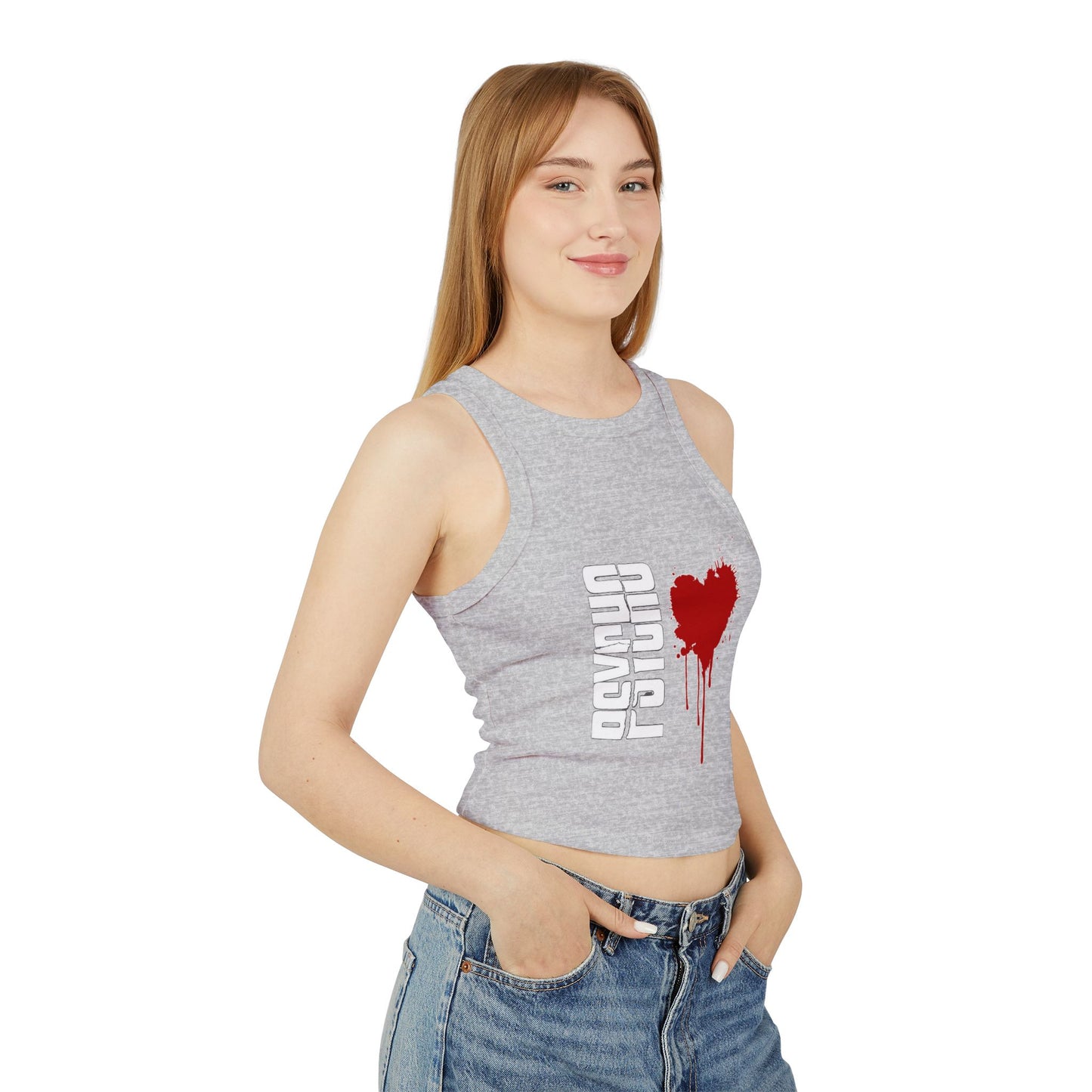 Chic Graphic Crop Tank Top - Heart Splash, Casual Wear, Summer Fashion, Festival Outfit, Trendy Gift