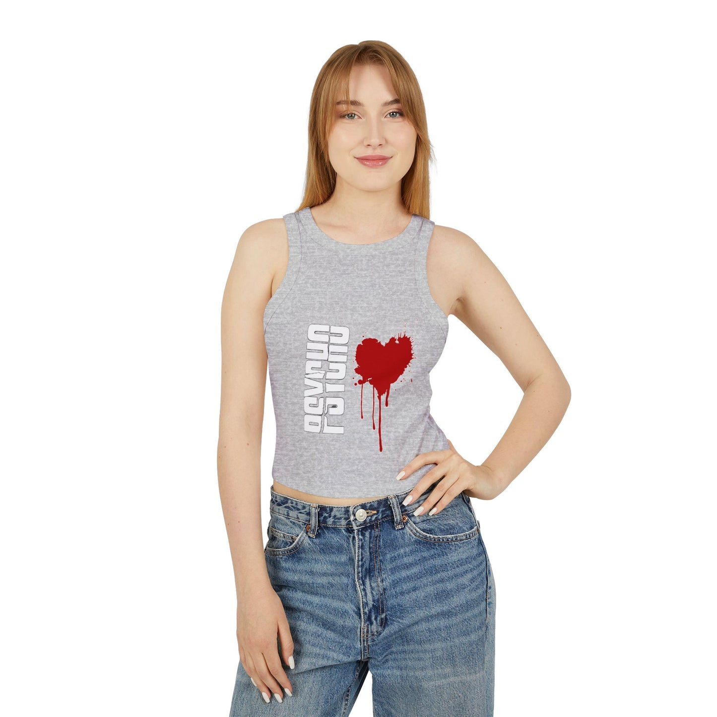 Chic Graphic Crop Tank Top - Heart Splash, Casual Wear, Summer Fashion, Festival Outfit, Trendy Gift