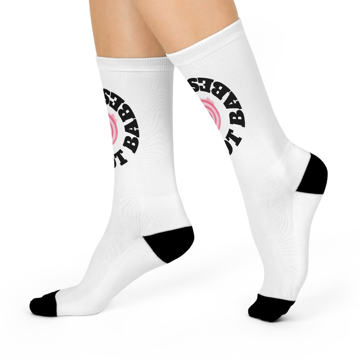 Cushioned Crew Socks with 'HEAD SHOT BABES Design | Fun Gifts for Fashion Lovers, Cozy Homewear, Unique Holiday Gifts, Statement Socks