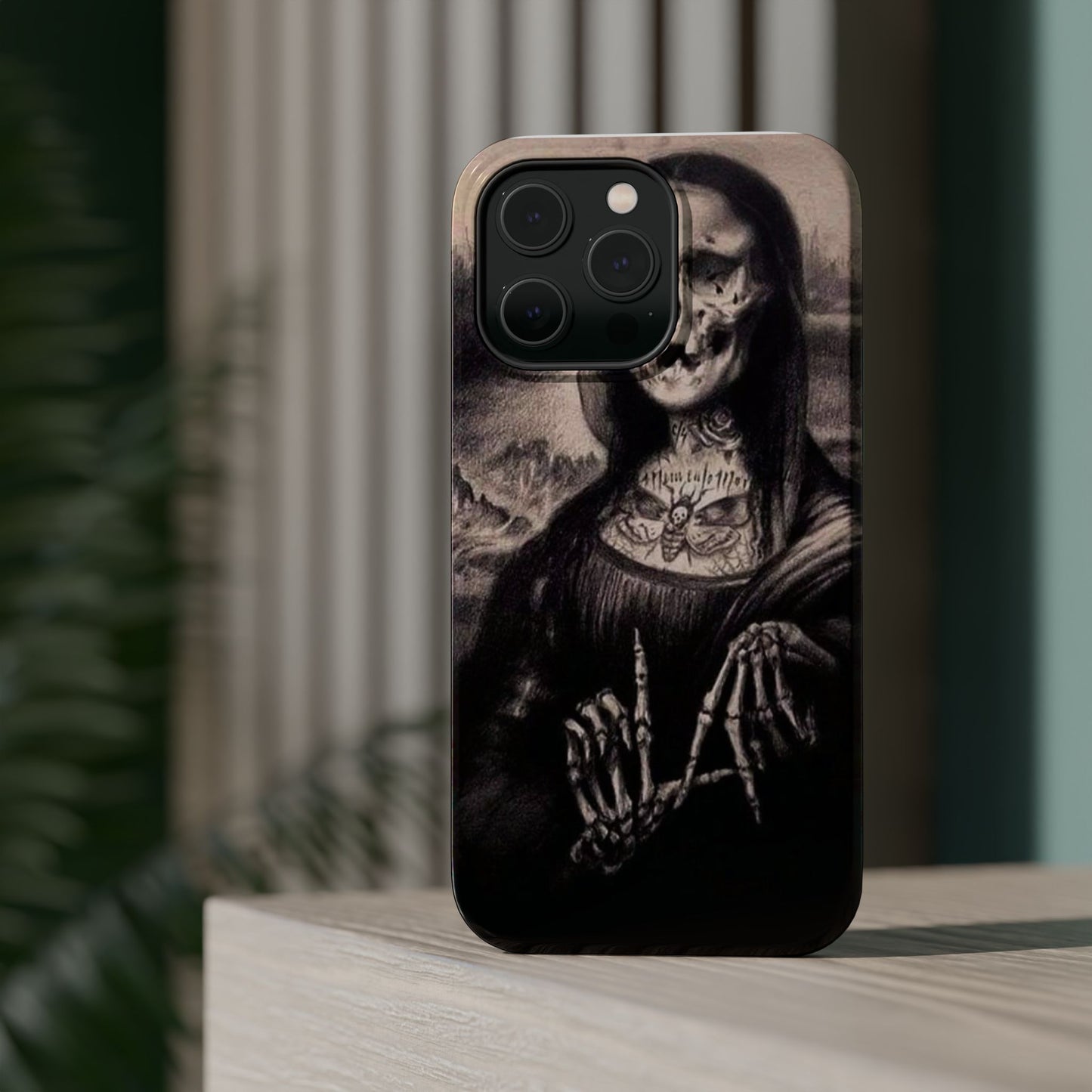 Gothic Art Phone Case, Skeleton Design, Impact-Resistant Cover, Unique Gift, Halloween Accessory, Edgy Tech Gear