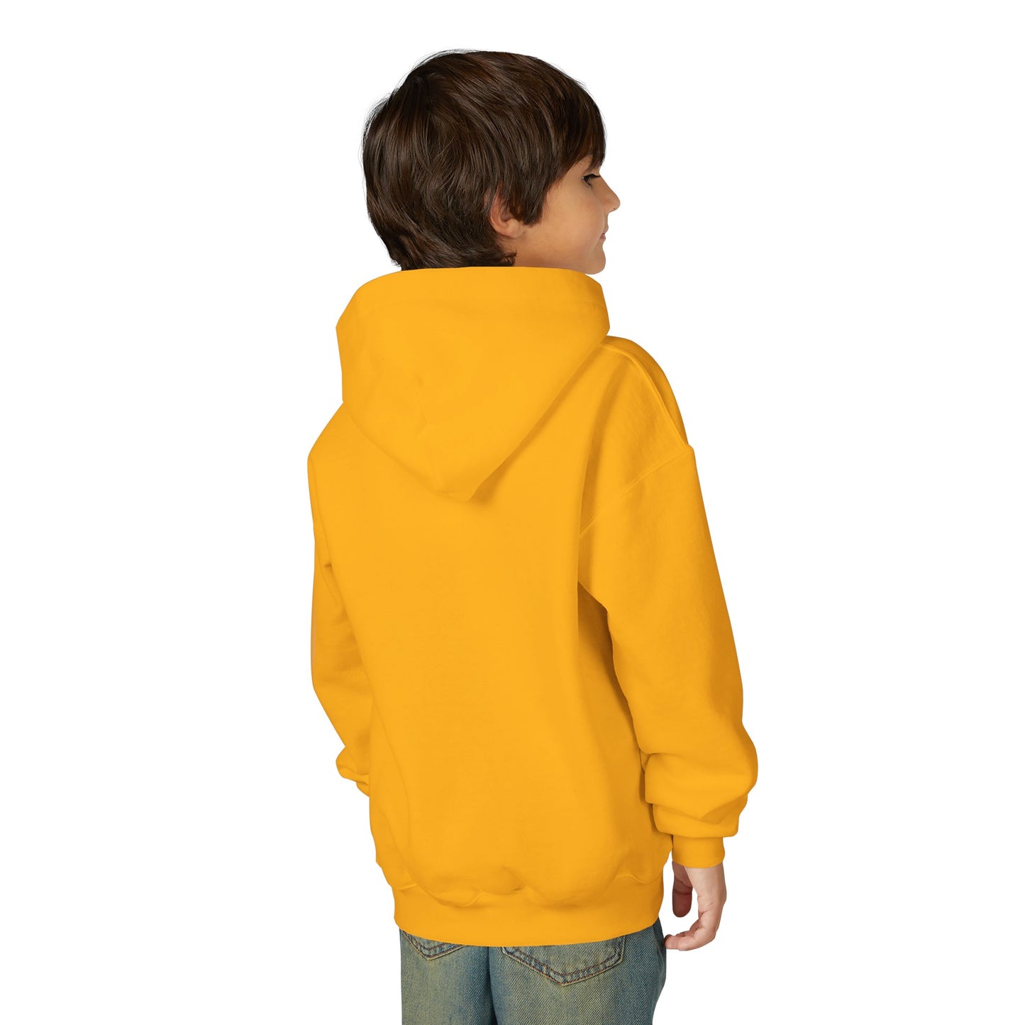 Youth Hooded Sweatshirt with Heart Design, Cozy Pullover, Trendy Sweatshirt, Gift for Teens, Casual Wear, Fashion Hoodie