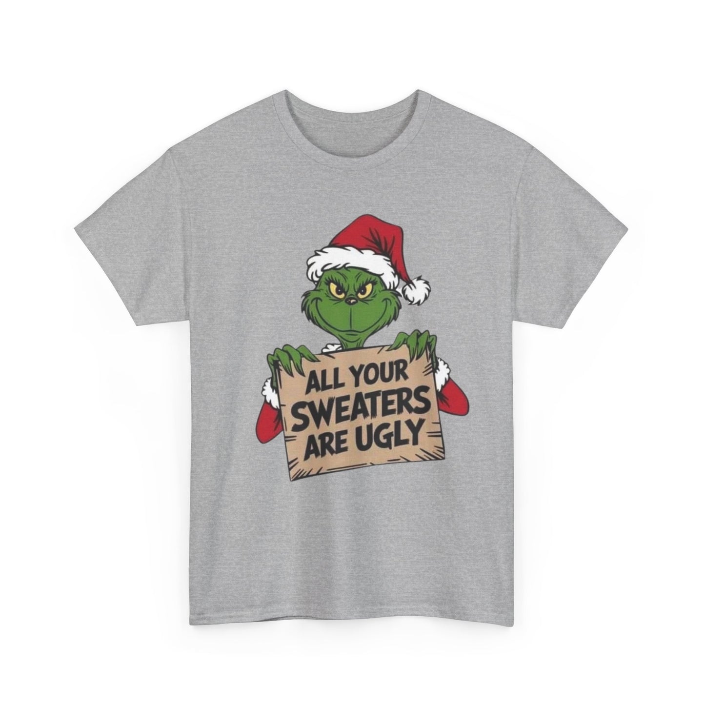 Grinchmas Ugly Sweater Tee, Christmas T-Shirt, Holiday Gift, Funny Tee, Unisex Cotton Shirt, Christmas Party, Grinch Lovers