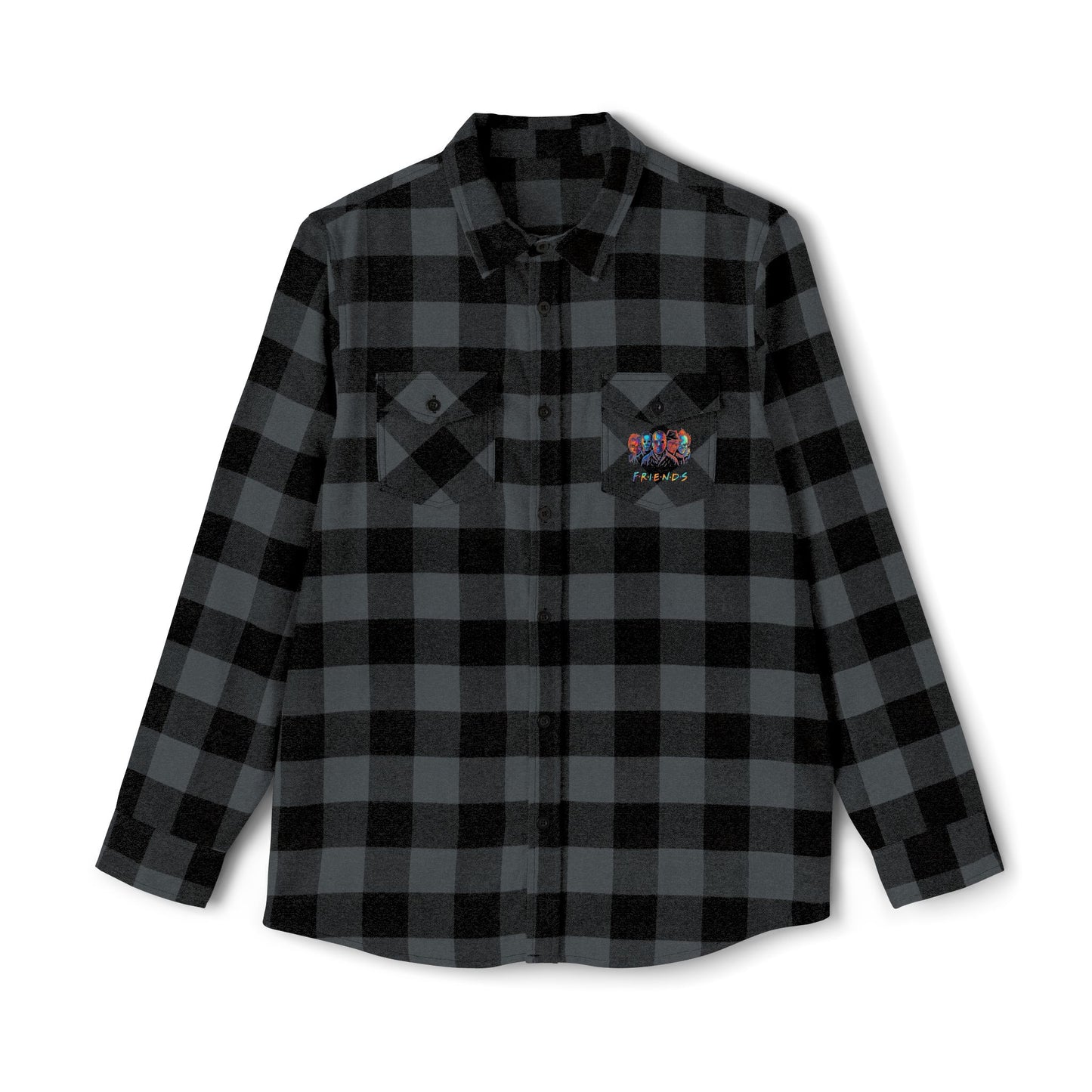 Cool Horror Graphic Unisex Flannel Shirt, Fall Style Shirt, Casual Layering Top, Halloween Gift, Grunge Aesthetic