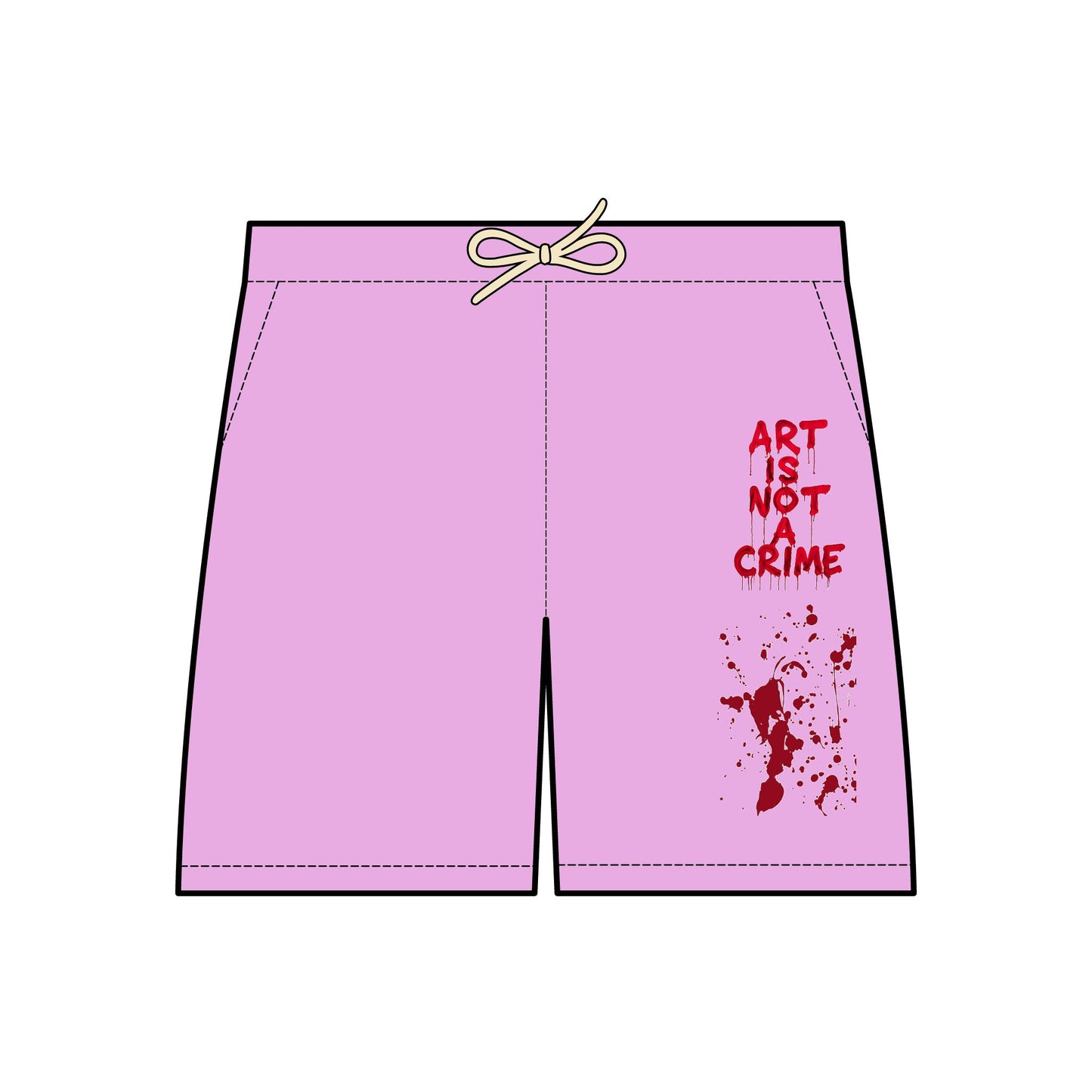 Art-Inspired Fleece Sweat Shorts, Cozy Lounge Shorts, Casual Summer Wear, Unique Gift for Artists, Festival-Ready Style