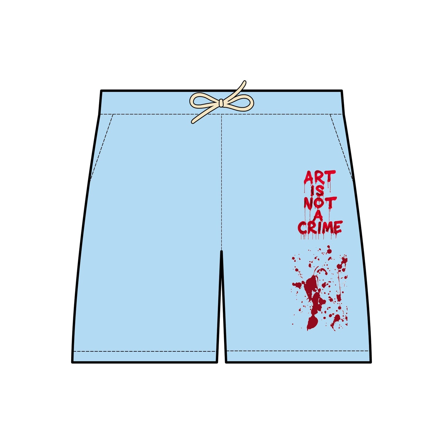Art-Inspired Fleece Sweat Shorts, Cozy Lounge Shorts, Casual Summer Wear, Unique Gift for Artists, Festival-Ready Style