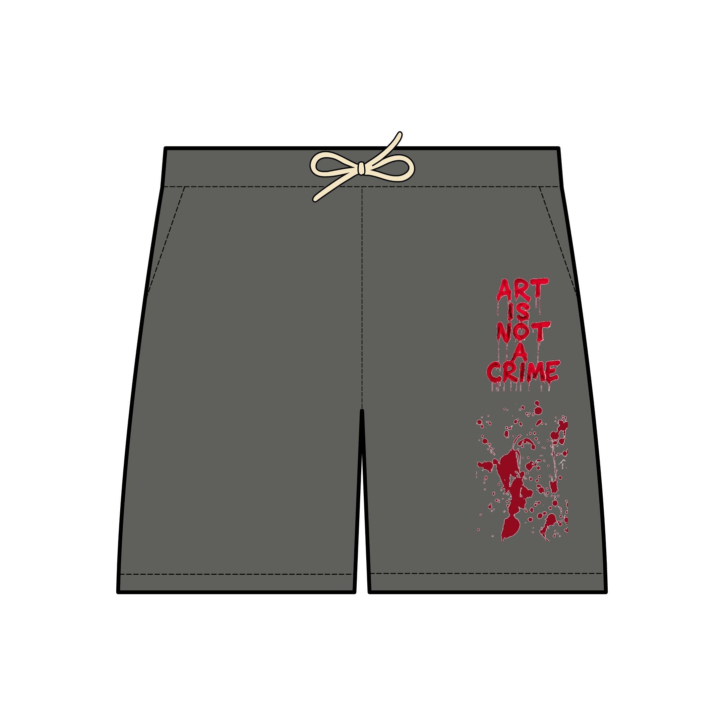 Art-Inspired Fleece Sweat Shorts, Cozy Lounge Shorts, Casual Summer Wear, Unique Gift for Artists, Festival-Ready Style