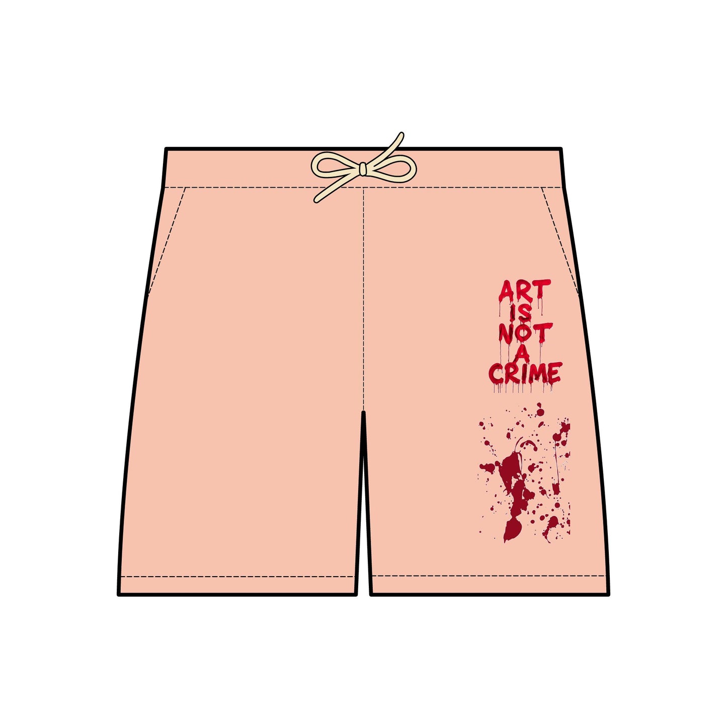 Art-Inspired Fleece Sweat Shorts, Cozy Lounge Shorts, Casual Summer Wear, Unique Gift for Artists, Festival-Ready Style
