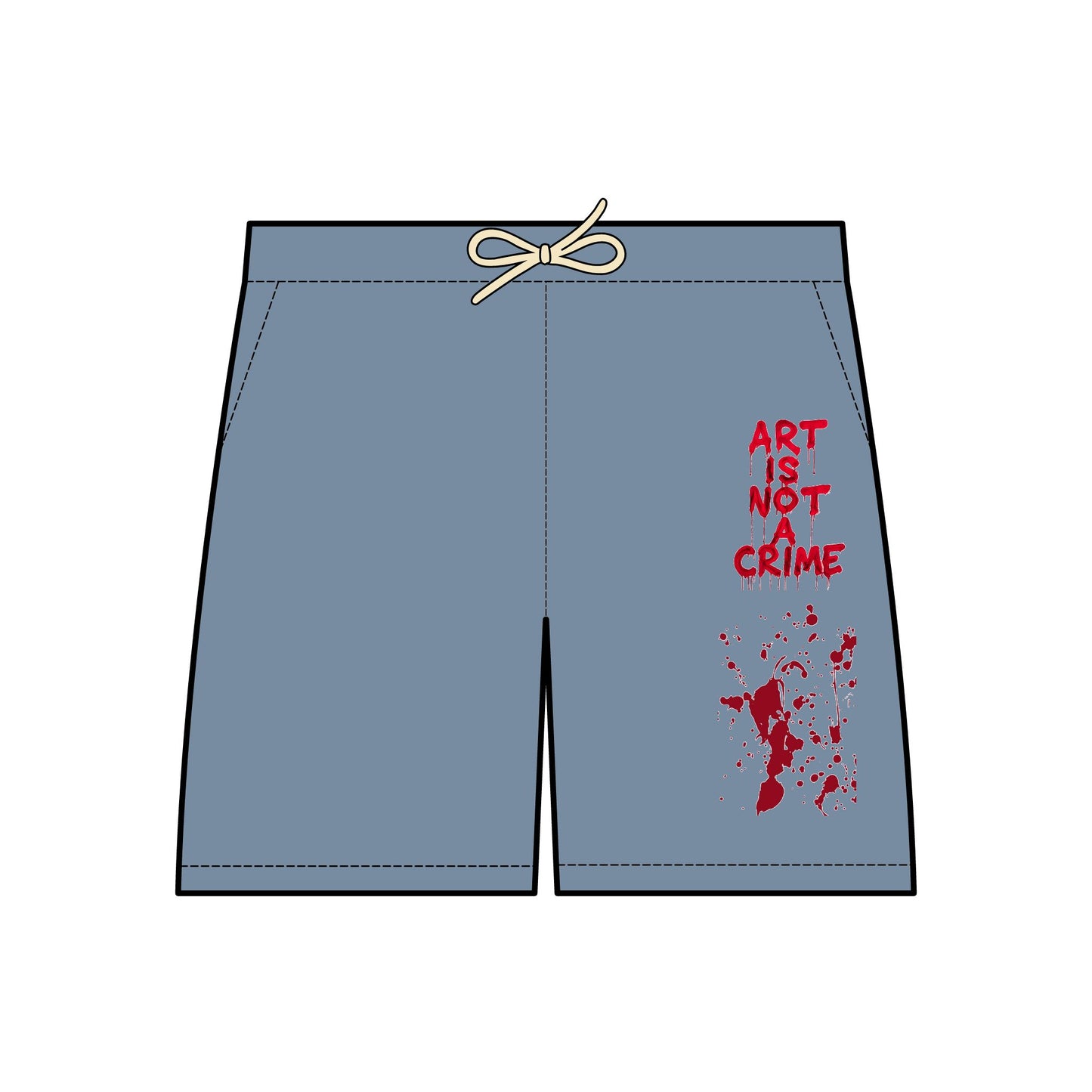 Art-Inspired Fleece Sweat Shorts, Cozy Lounge Shorts, Casual Summer Wear, Unique Gift for Artists, Festival-Ready Style