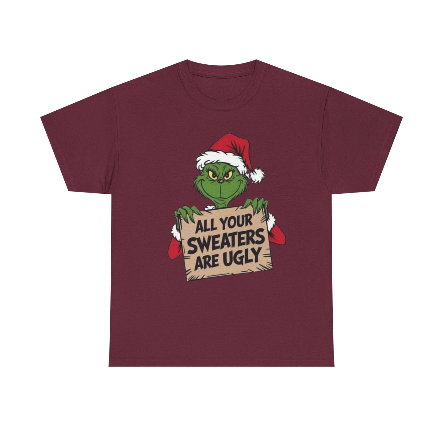 Grinchmas Ugly Sweater Tee, Christmas T-Shirt, Holiday Gift, Funny Tee, Unisex Cotton Shirt, Christmas Party, Grinch Lovers