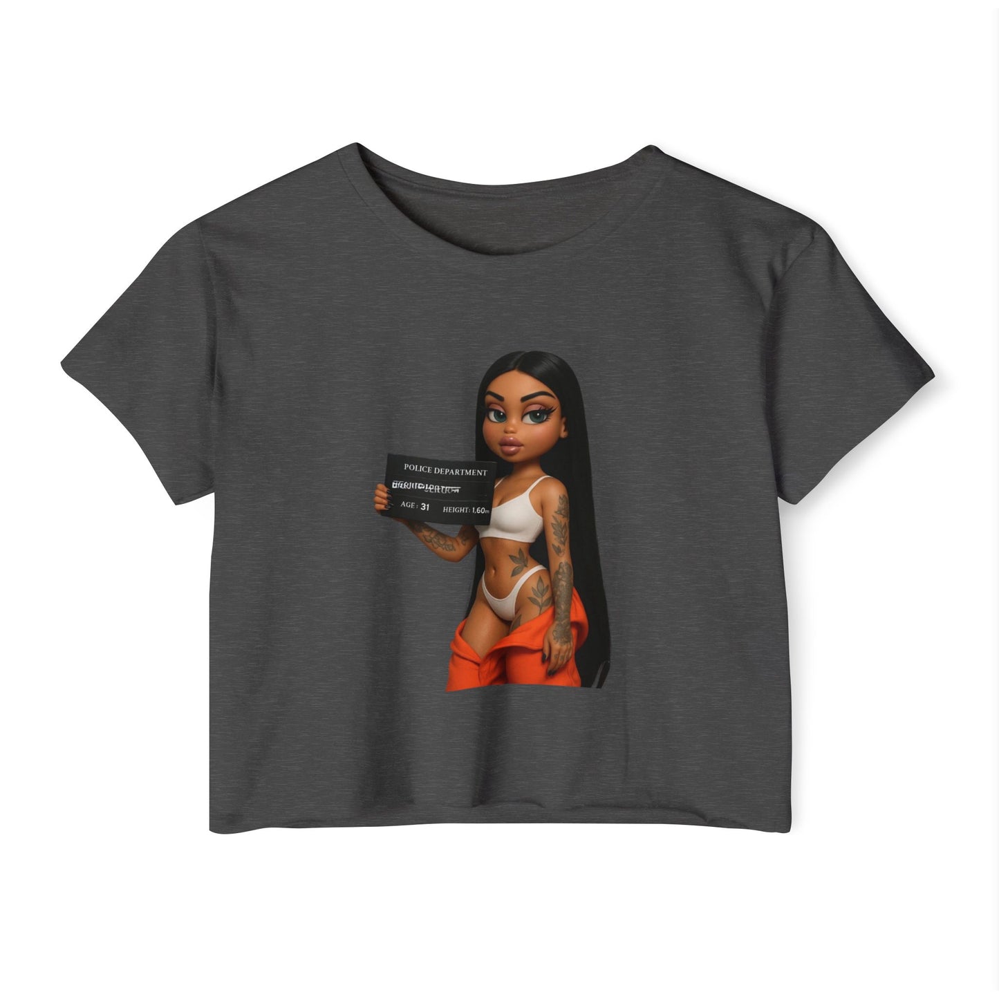 Women’s Festival Crop Top with Playful Graphic | Bohemian Style, Summer Essential, Music Festival Outfit, Casual Wear, Trendy Tee