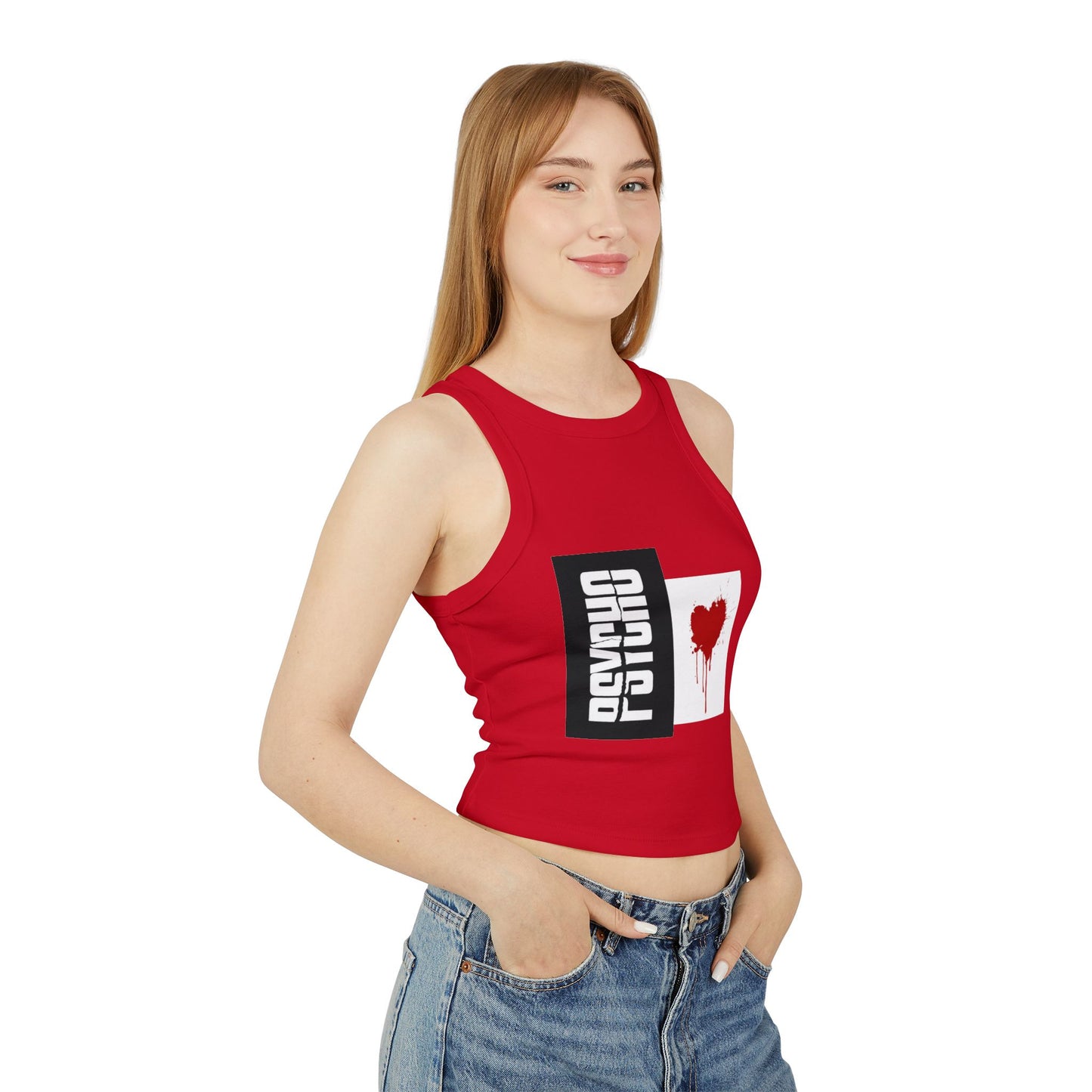 Psycho Heart Women's Crop Tank, Edgy Fashion Top, Summer Outfit, Festival Wear, Grunge Style