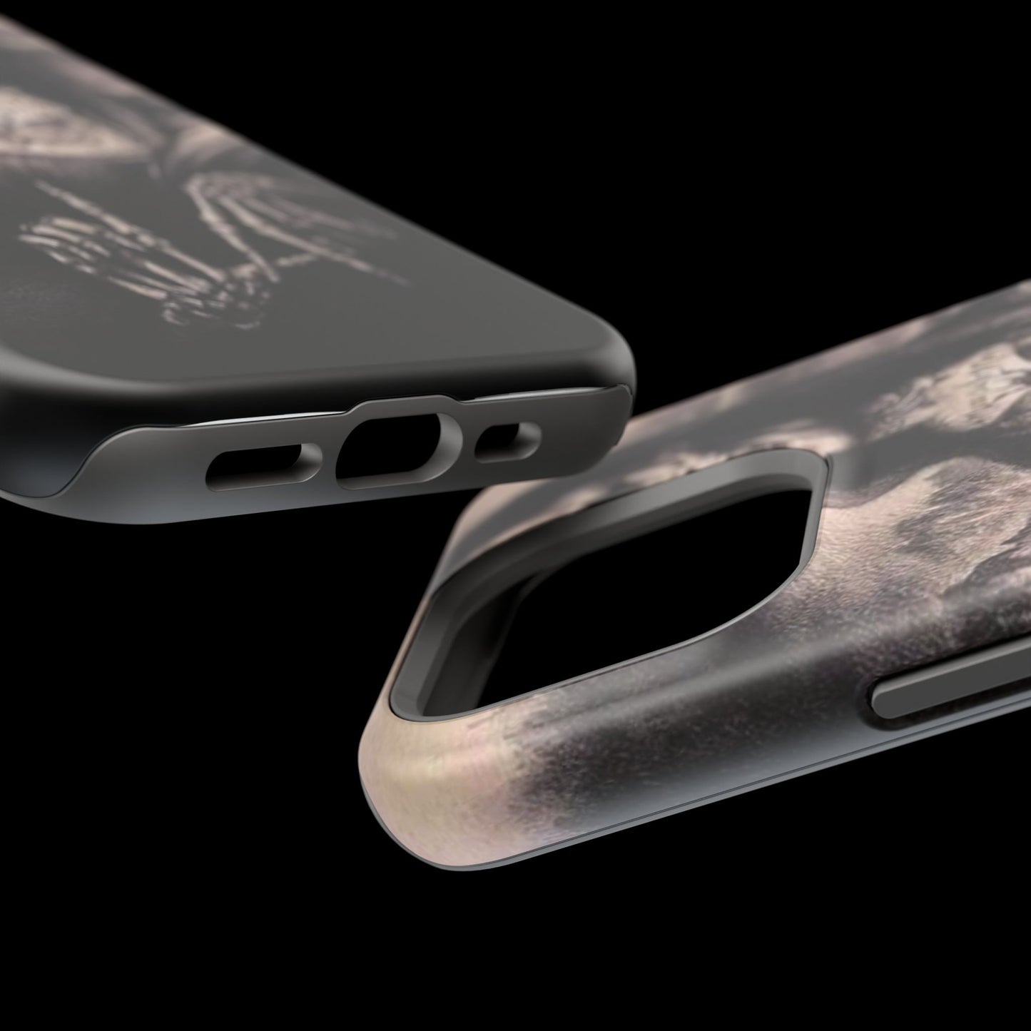 Gothic Art Phone Case, Skeleton Design, Impact-Resistant Cover, Unique Gift, Halloween Accessory, Edgy Tech Gear