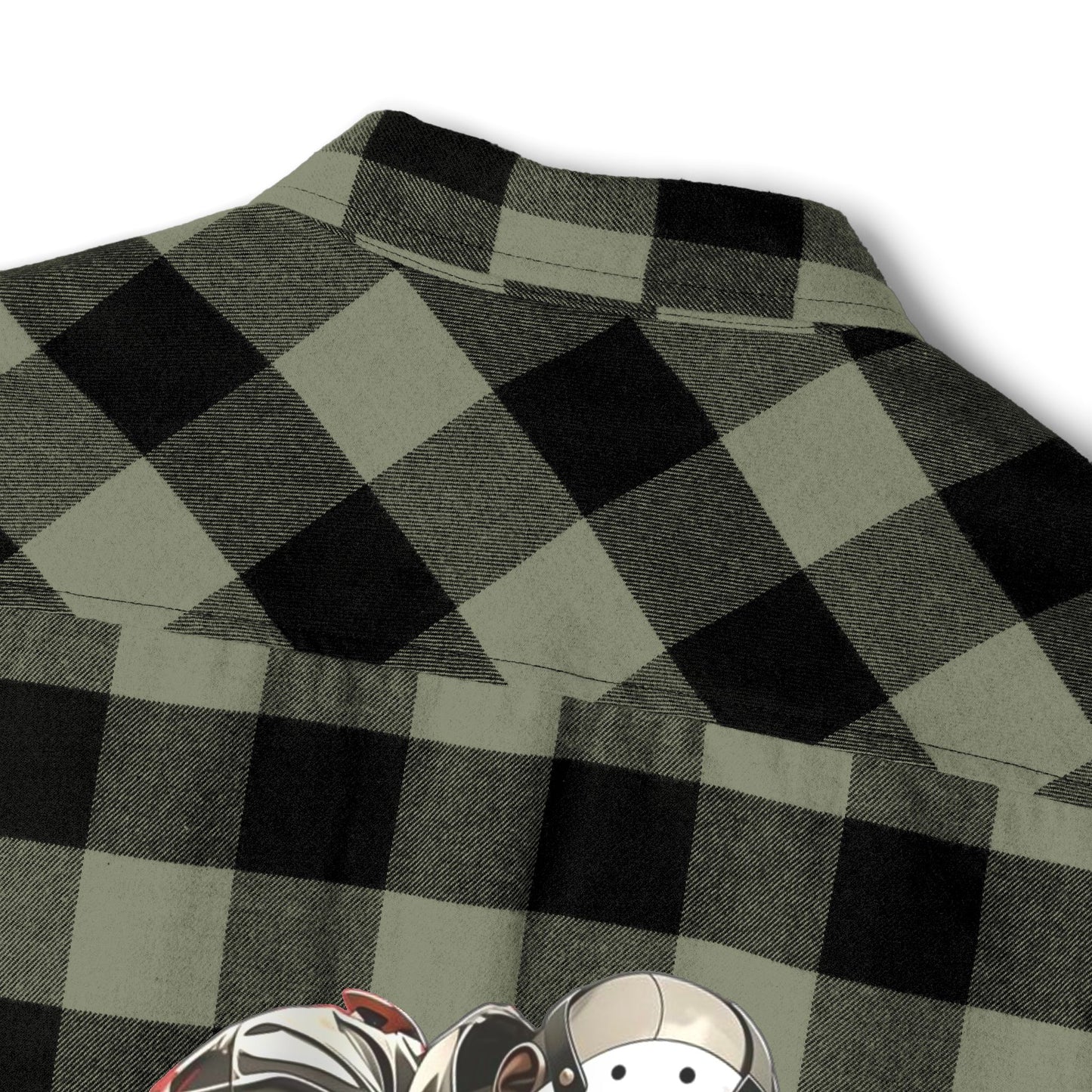Edgy Graphic Flannel Shirt - Unisex, Perfect for Halloween, Casual Outings, Outdoor Adventures, Gifts for Fans, Trendy Style