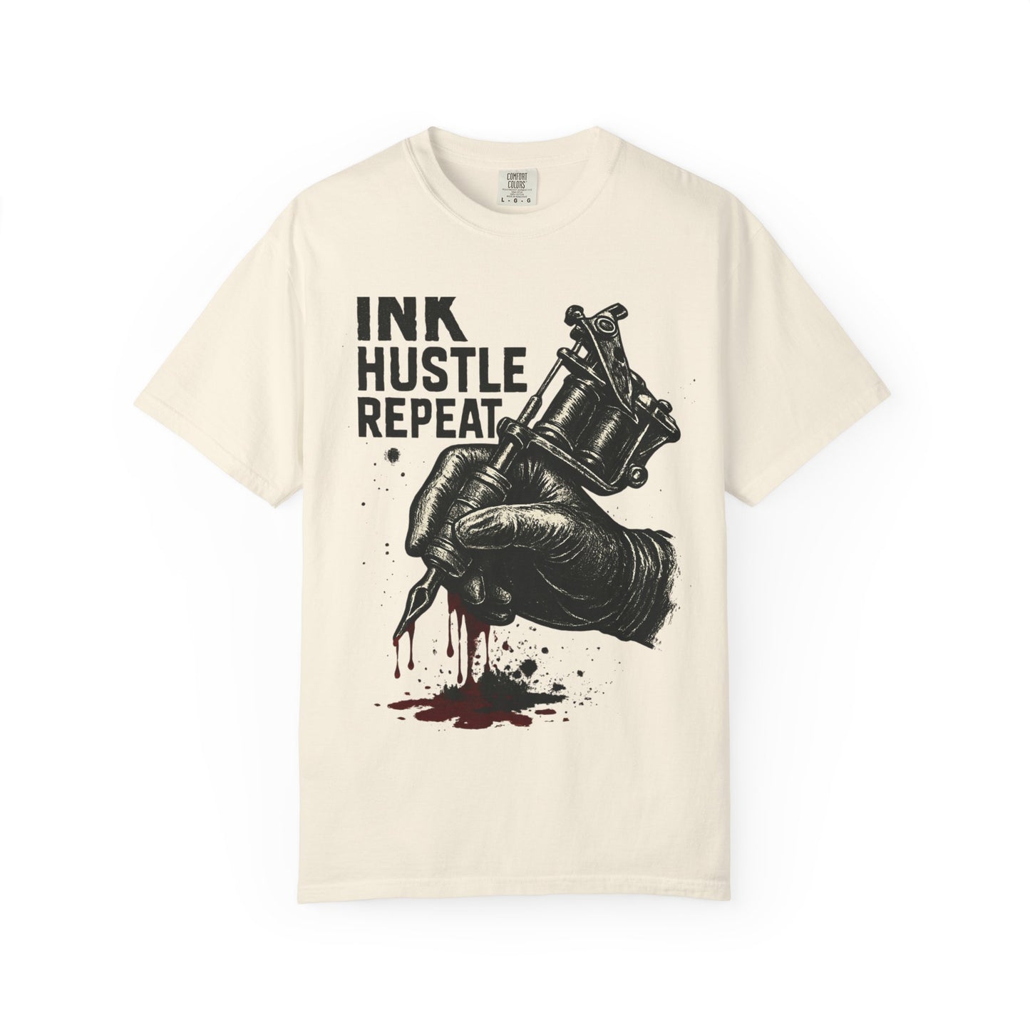 Ink Hustle Repeat T-Shirt, Motivational Tee for Artists, Graphic Tee for Tattoo Lovers, Creative Gift, Unisex Apparel