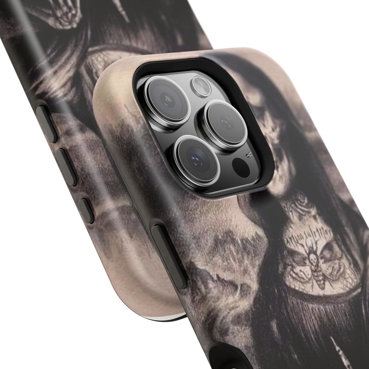 Gothic Art Phone Case, Skeleton Design, Impact-Resistant Cover, Unique Gift, Halloween Accessory, Edgy Tech Gear