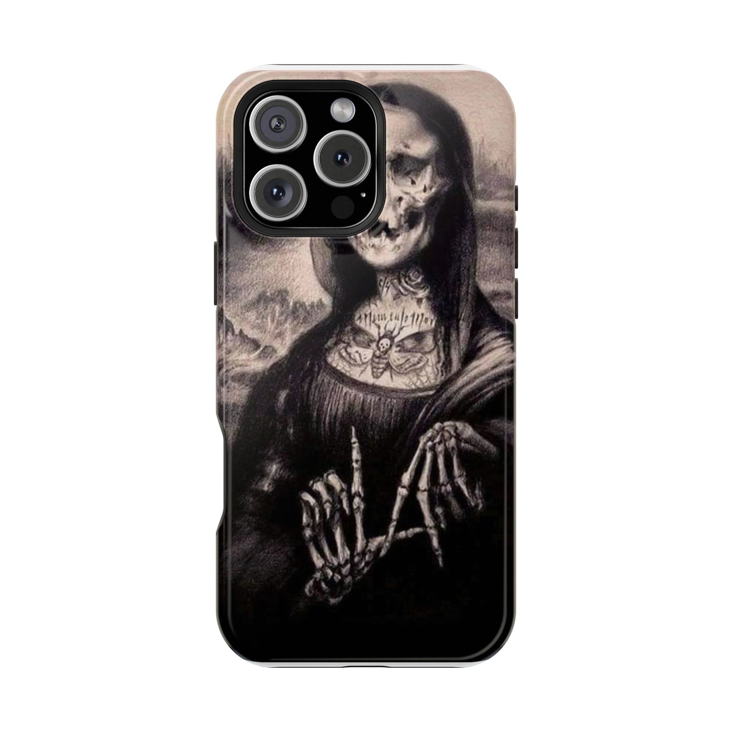 Gothic Art Phone Case, Skeleton Design, Impact-Resistant Cover, Unique Gift, Halloween Accessory, Edgy Tech Gear