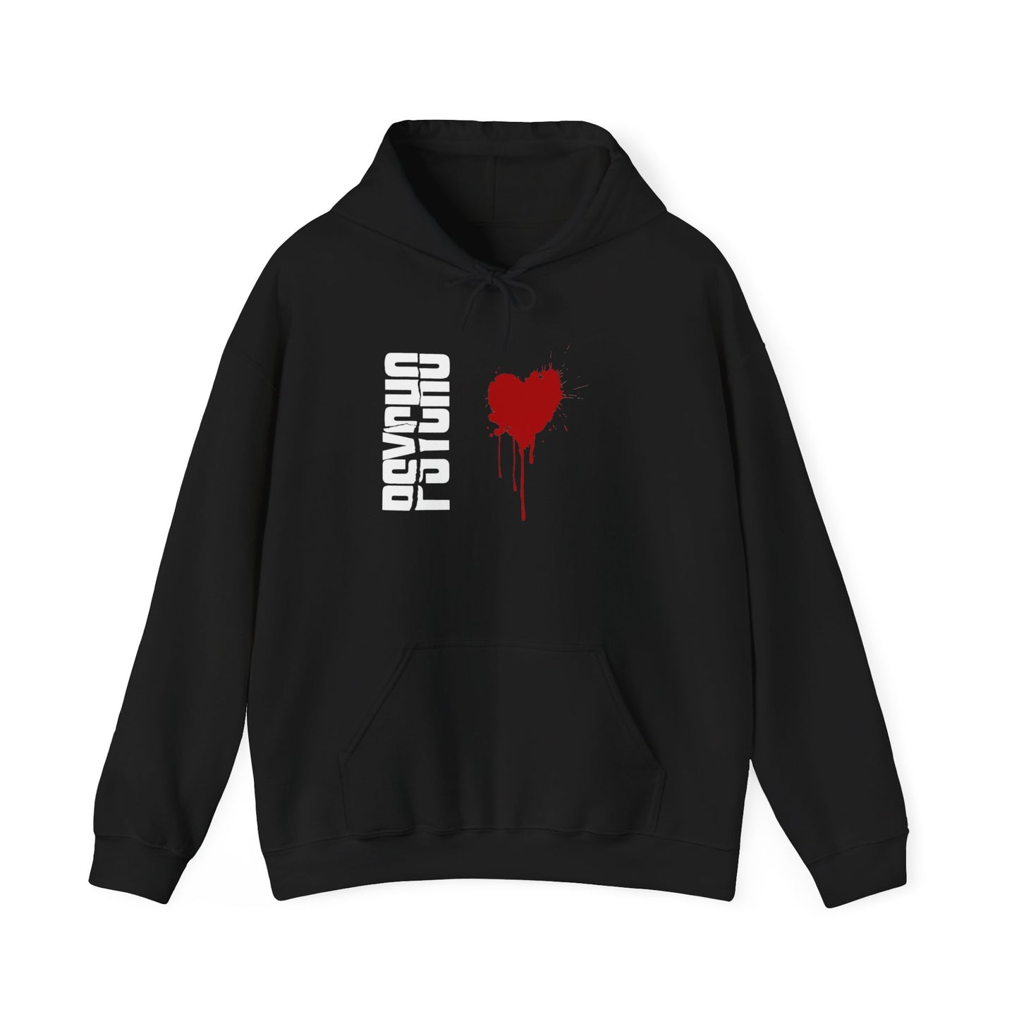 Heartfelt Drip Hoodie | Unisex Heavy Blend Sweatshirt, Cozy Gift, Black Hoodie, Casual Attire, Streetwear Style, Valentine's Day