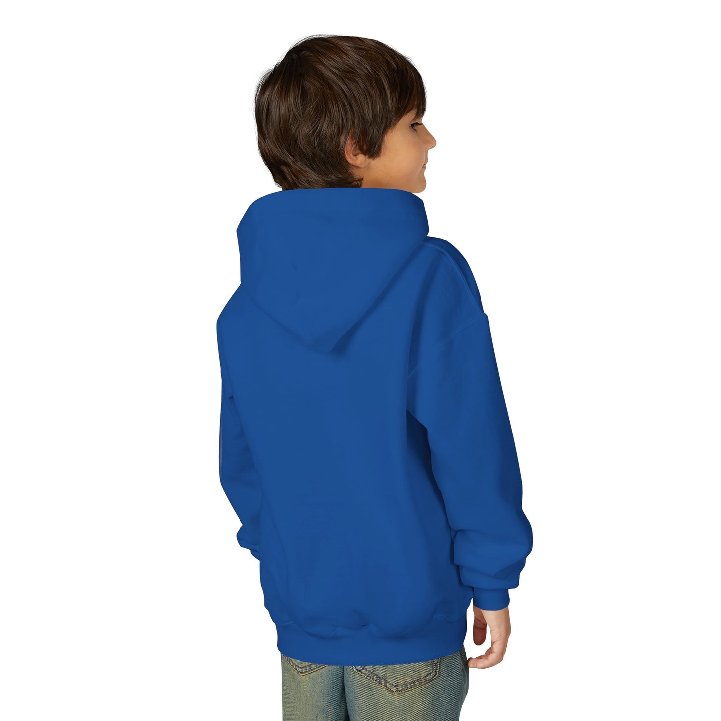 Youth Hooded Sweatshirt with Heart Design, Cozy Pullover, Trendy Sweatshirt, Gift for Teens, Casual Wear, Fashion Hoodie