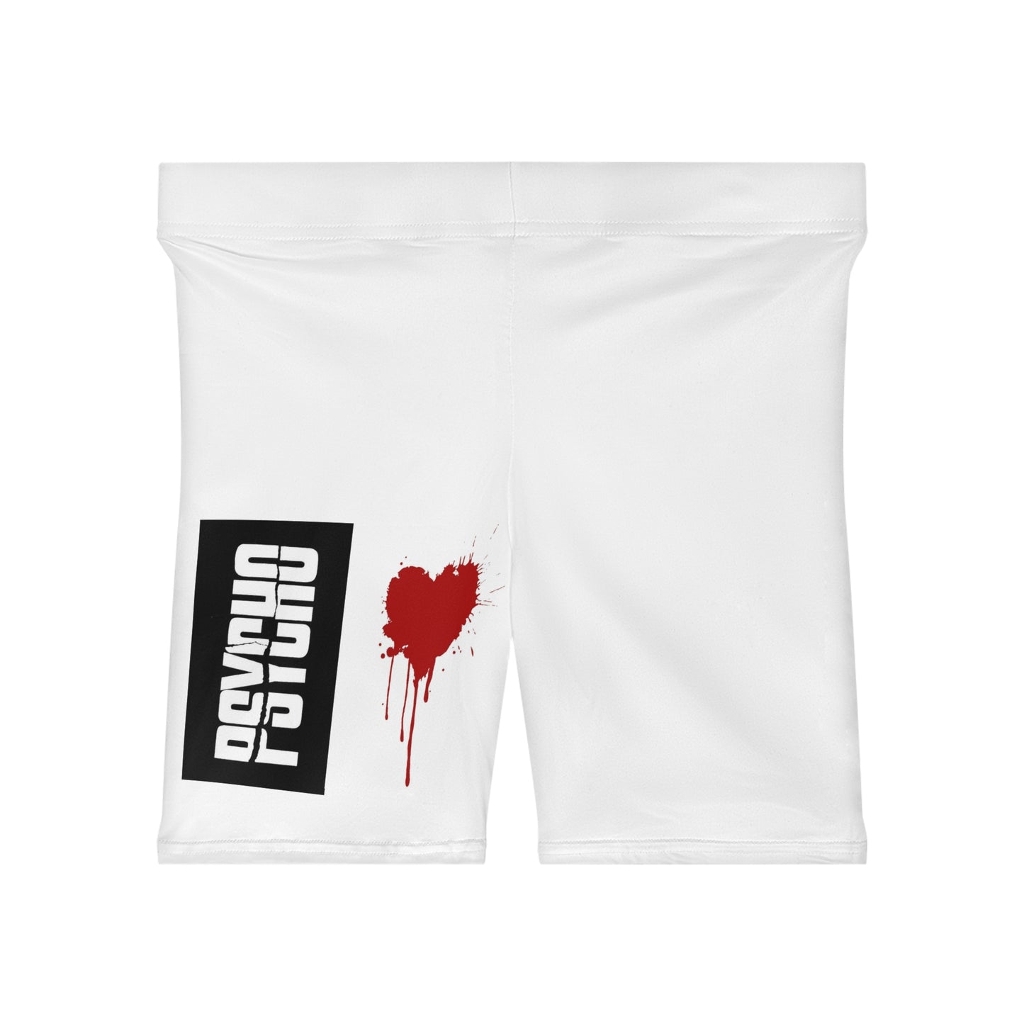 Psycho Heart Women's Biker Shorts, Workout Gear, Athletic Apparel, Casual Loungewear, Festival Outfit, Gift for Her