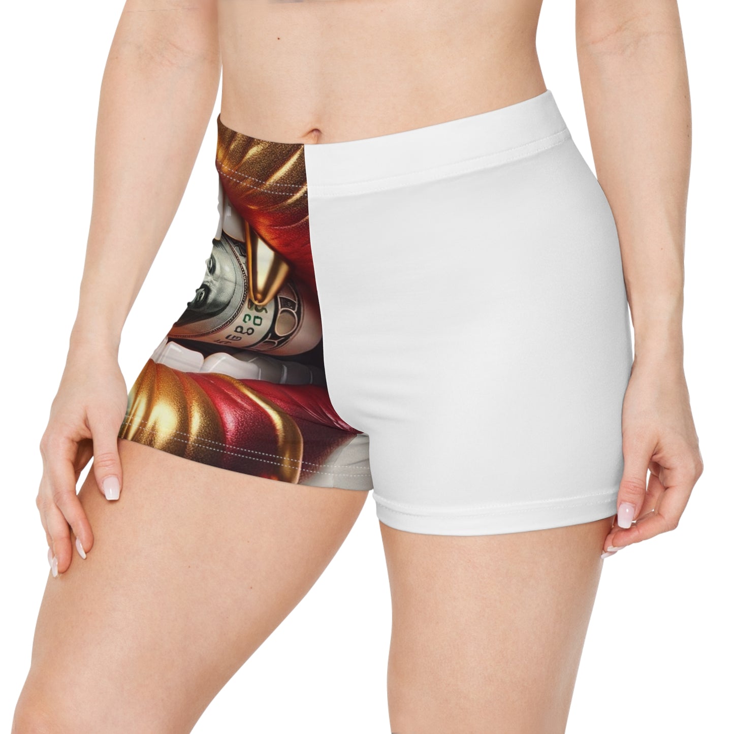 Bold Money Mouth Women's Shorts, Funny Summer Shorts, Beachwear, Casual Wear, Unique Gifts for Her