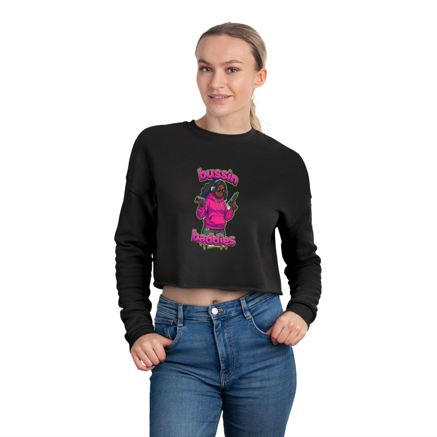 Trendy Cropped Sweatshirt for Women, Funny Gift for Friends, Cute Casual Wear, Stylish Lounge Top, Perfect for Parties