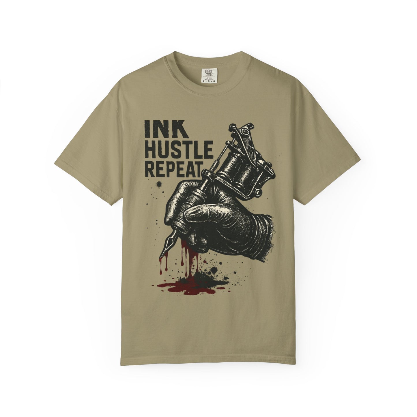 Ink Hustle Repeat T-Shirt, Motivational Tee for Artists, Graphic Tee for Tattoo Lovers, Creative Gift, Unisex Apparel