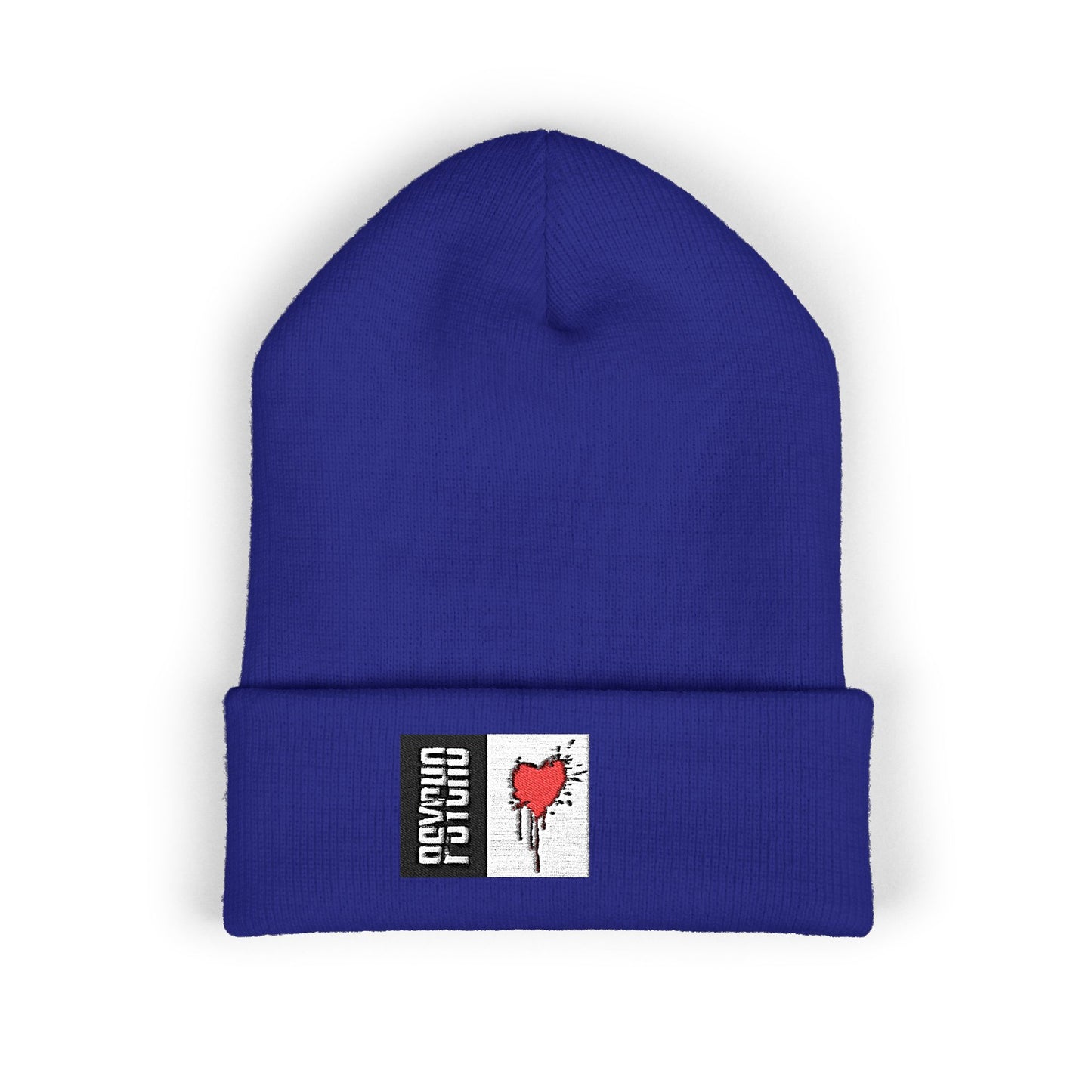 Embroidered Cuffed Beanie with Heart Design - Cozy Winter Accessory, Perfect Gift for Friends, Unisex Hat, Streetwear Fashion