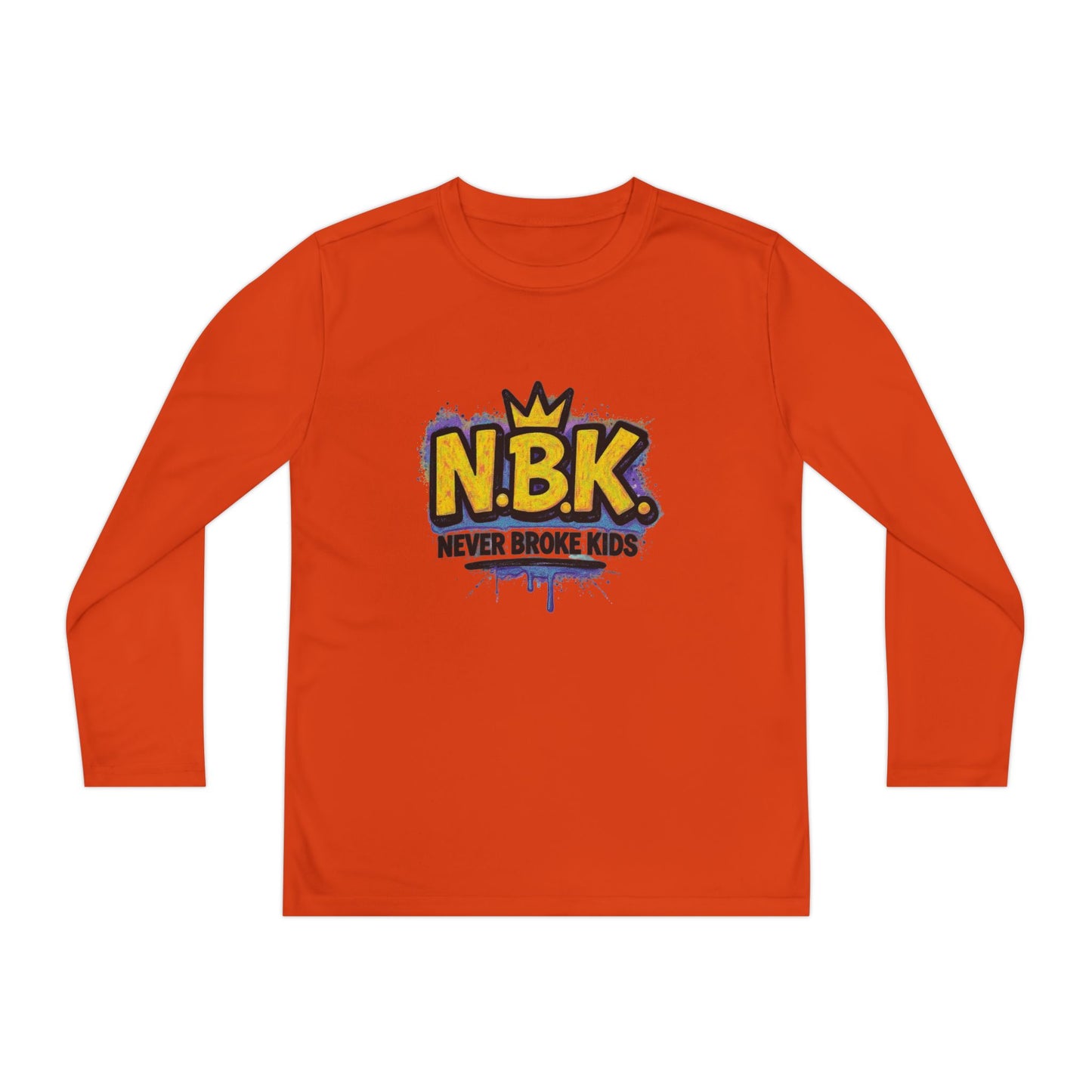 Youth Long Sleeve Tee - NBK Never Broke Kids, Cool Graphic Top for Kids, Growing Up, Birthday Gift, Casual Wear, Trendy Fashion