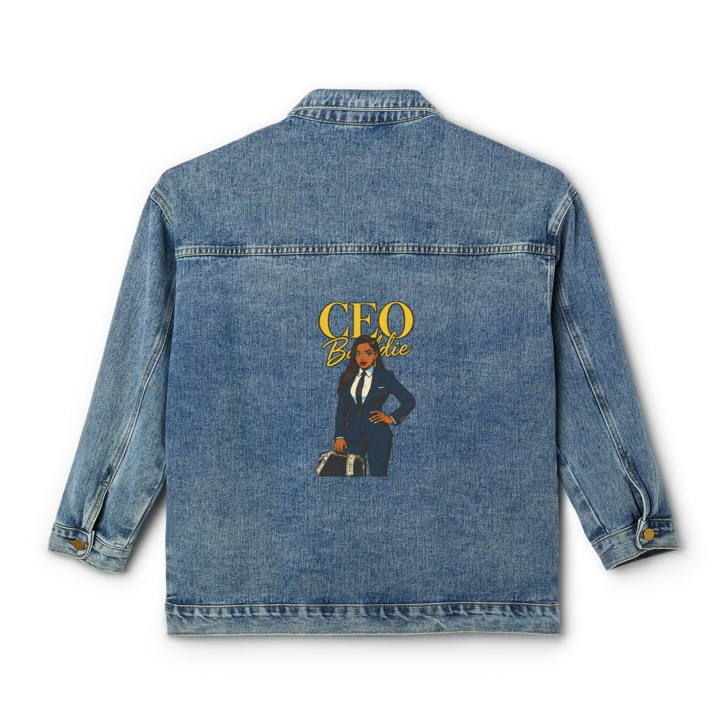 Stylish Women's Denim Jacket with 'C.E.O. Boss' Design | Trendy Casual Outerwear, Gift for Her, Fashionable Layering, Summer & Fall Style
