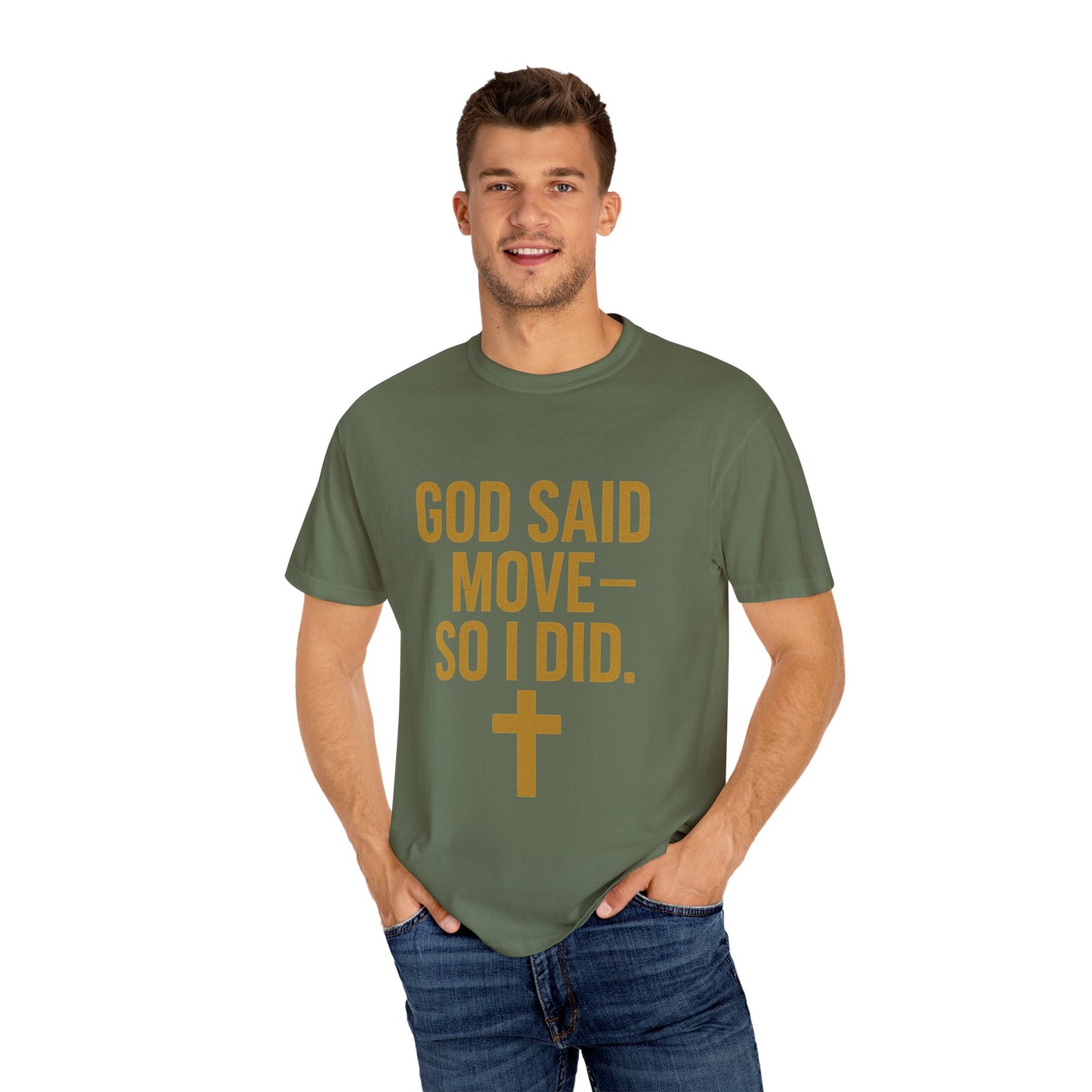 god said move Unisex T-Shirt, Comfortable Casual Wear, Ideal for Church Events, Inspirational Gift, Everyday Apparel
