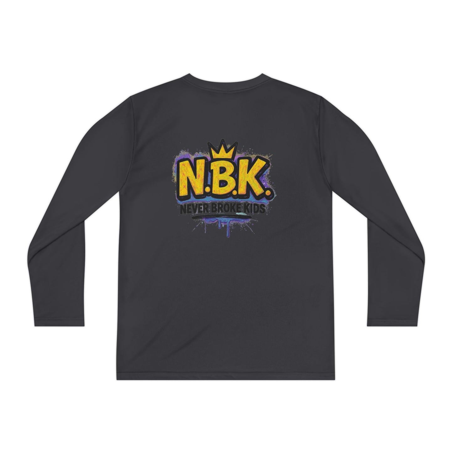 Youth Long Sleeve Tee - NBK Never Broke Kids, Cool Graphic Top for Kids, Growing Up, Birthday Gift, Casual Wear, Trendy Fashion