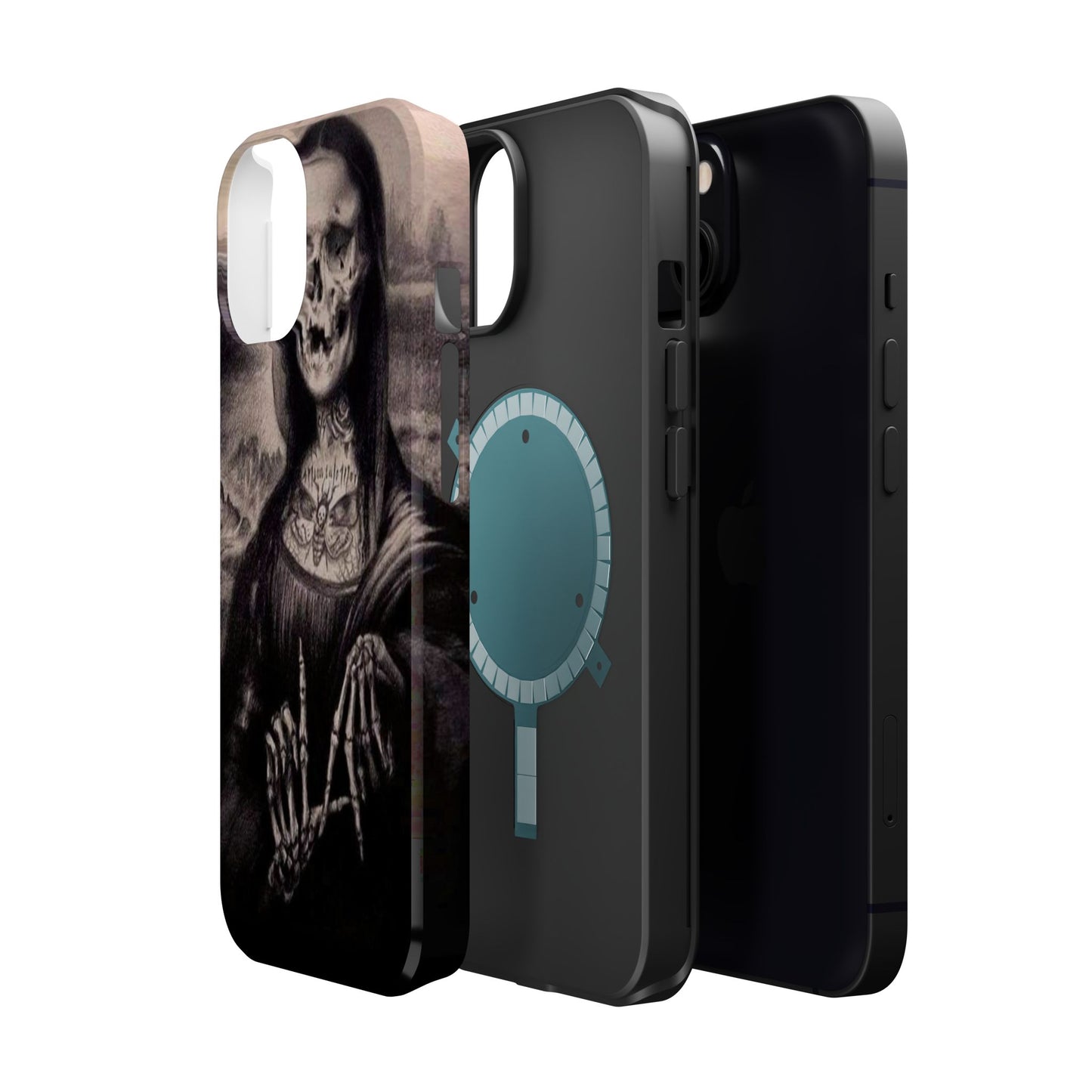 Gothic Art Phone Case, Skeleton Design, Impact-Resistant Cover, Unique Gift, Halloween Accessory, Edgy Tech Gear