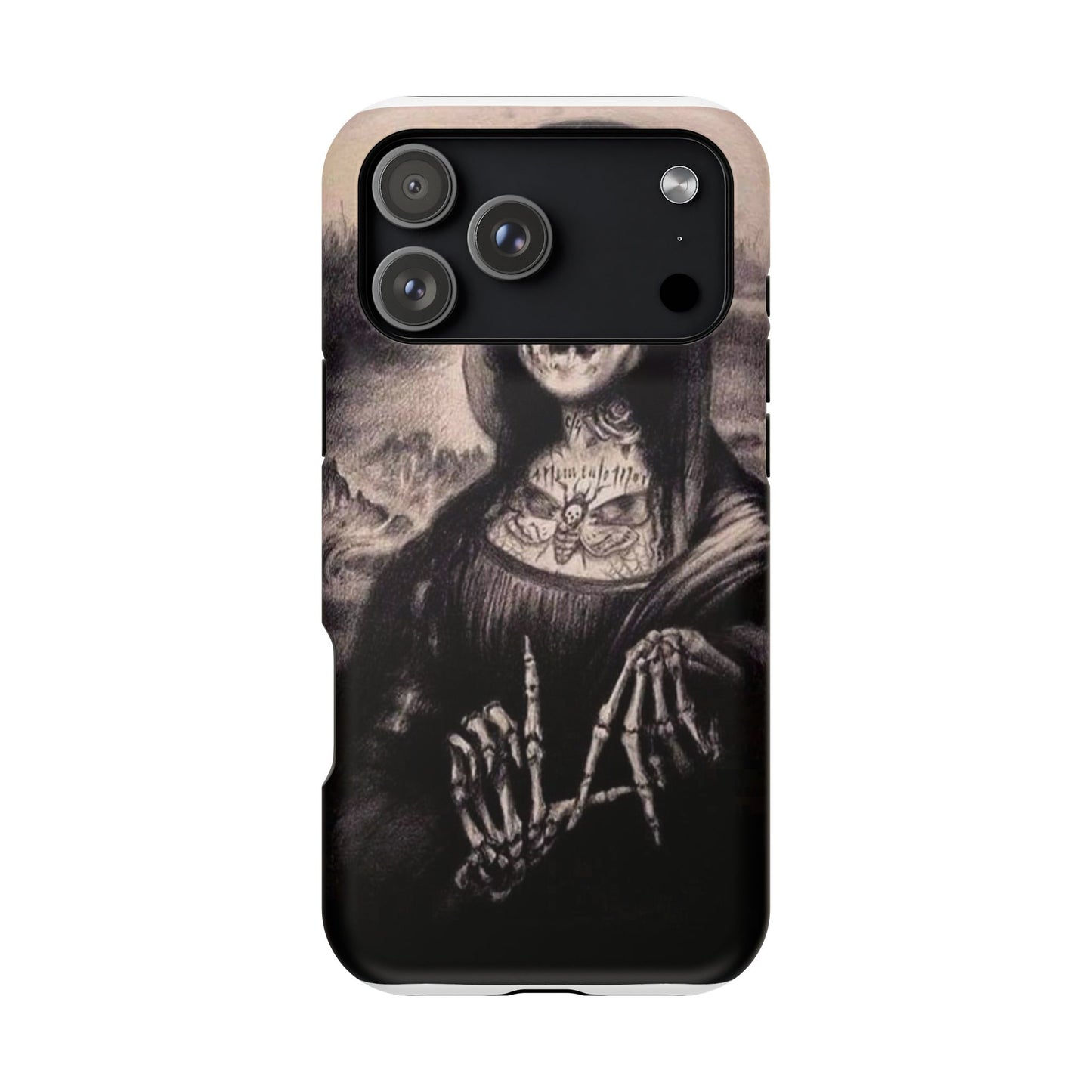 Gothic Art Phone Case, Skeleton Design, Impact-Resistant Cover, Unique Gift, Halloween Accessory, Edgy Tech Gear
