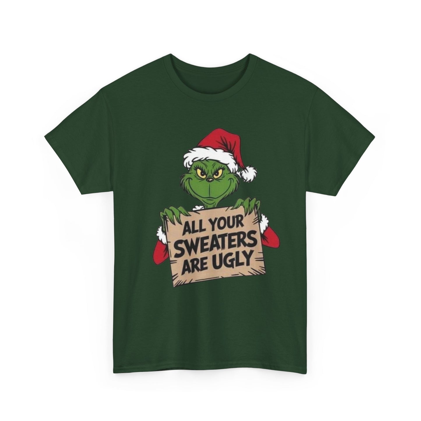 Grinchmas Ugly Sweater Tee, Christmas T-Shirt, Holiday Gift, Funny Tee, Unisex Cotton Shirt, Christmas Party, Grinch Lovers