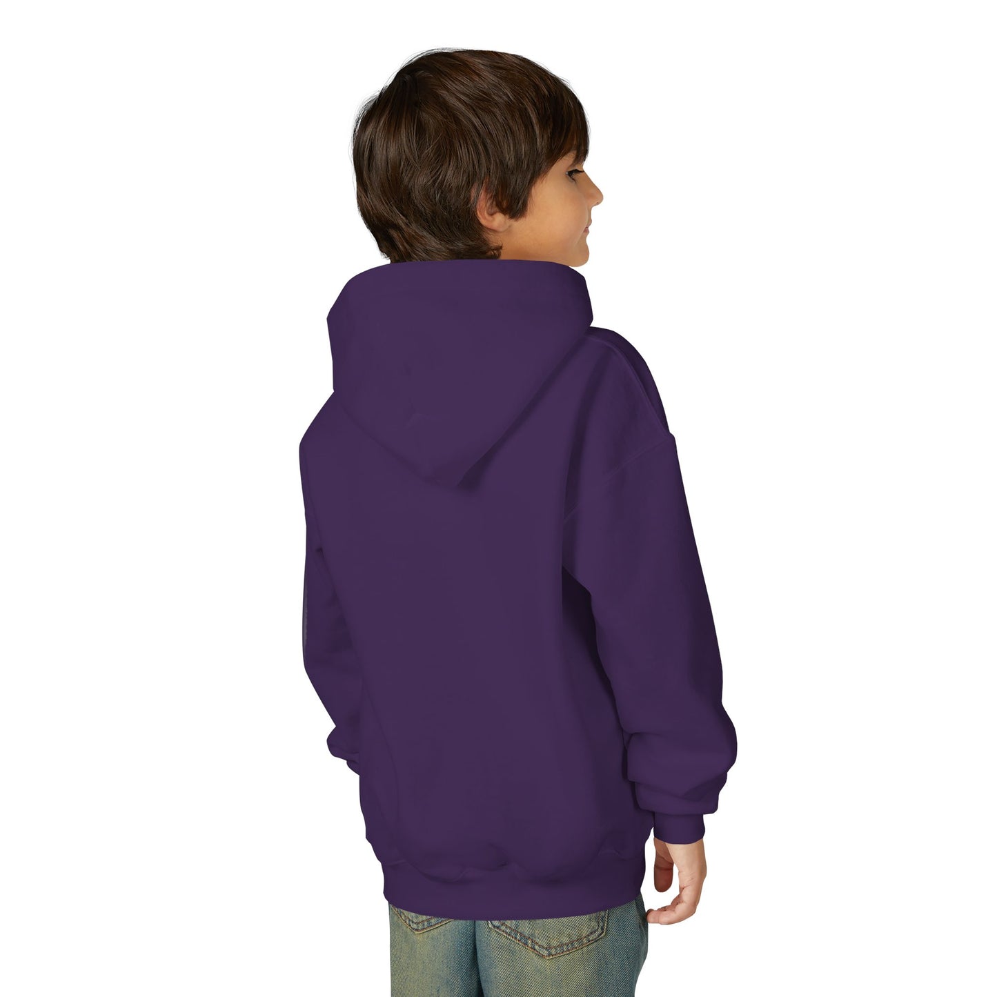 Youth Hooded Sweatshirt with Heart Design, Cozy Pullover, Trendy Sweatshirt, Gift for Teens, Casual Wear, Fashion Hoodie