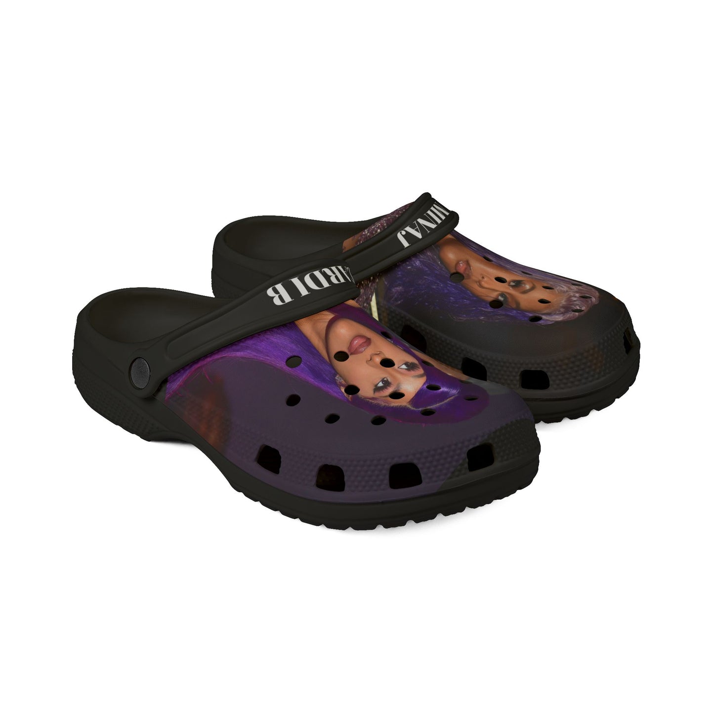 Female Rap Viral. Unique EVA Foam Rubber Shoes, Trendy Slip-On Clogs, Comfortable Footwear, Perfect Gift for Fashion Lovers, Art-Inspired Footwear