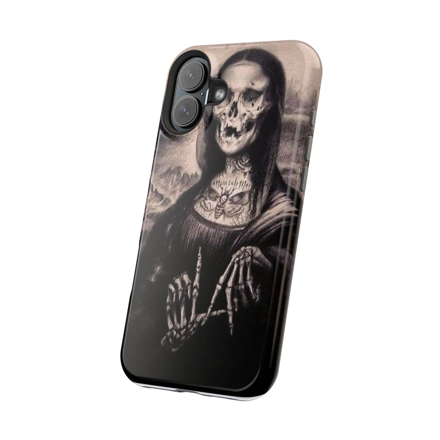 Gothic Art Phone Case, Skeleton Design, Impact-Resistant Cover, Unique Gift, Halloween Accessory, Edgy Tech Gear