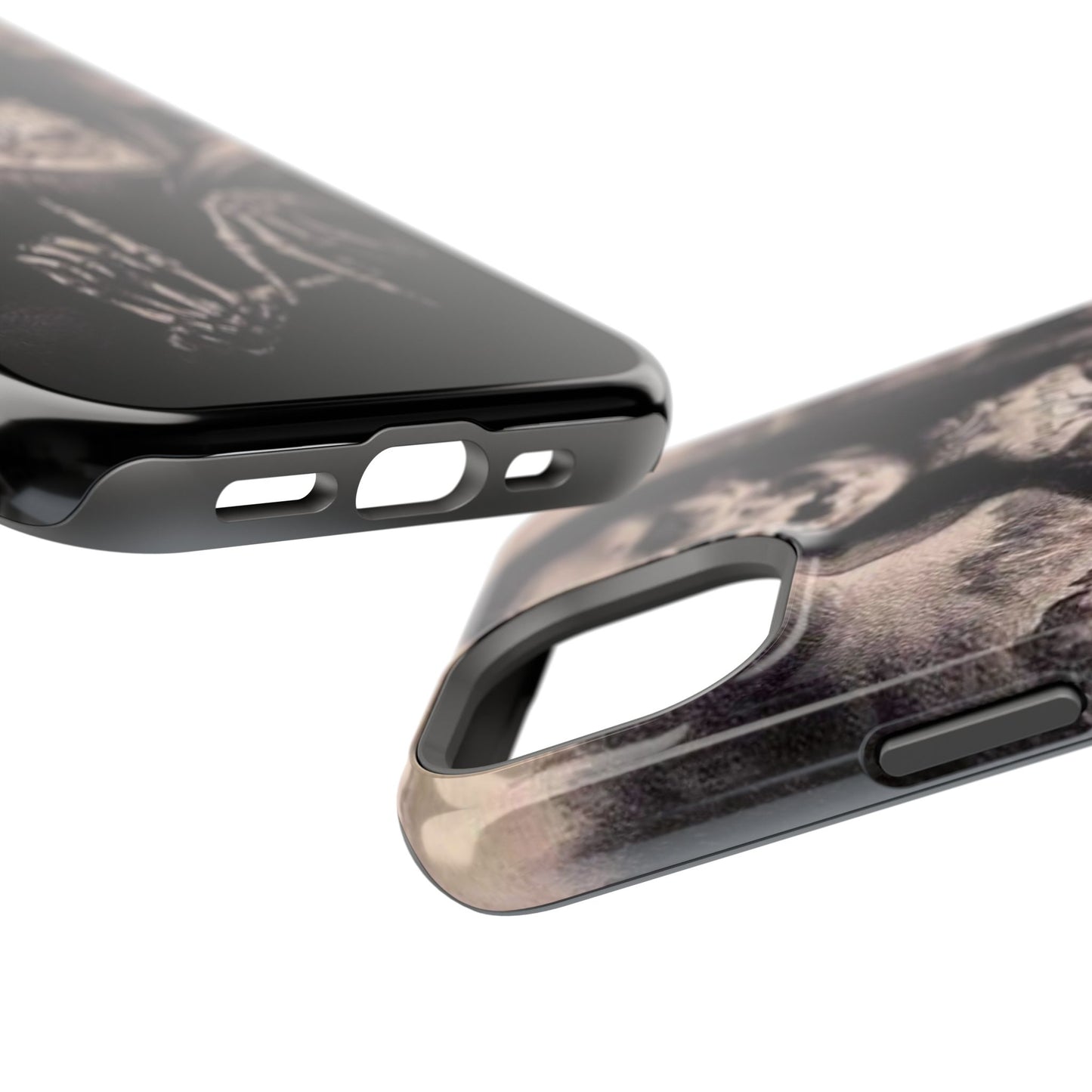 Gothic Art Phone Case, Skeleton Design, Impact-Resistant Cover, Unique Gift, Halloween Accessory, Edgy Tech Gear