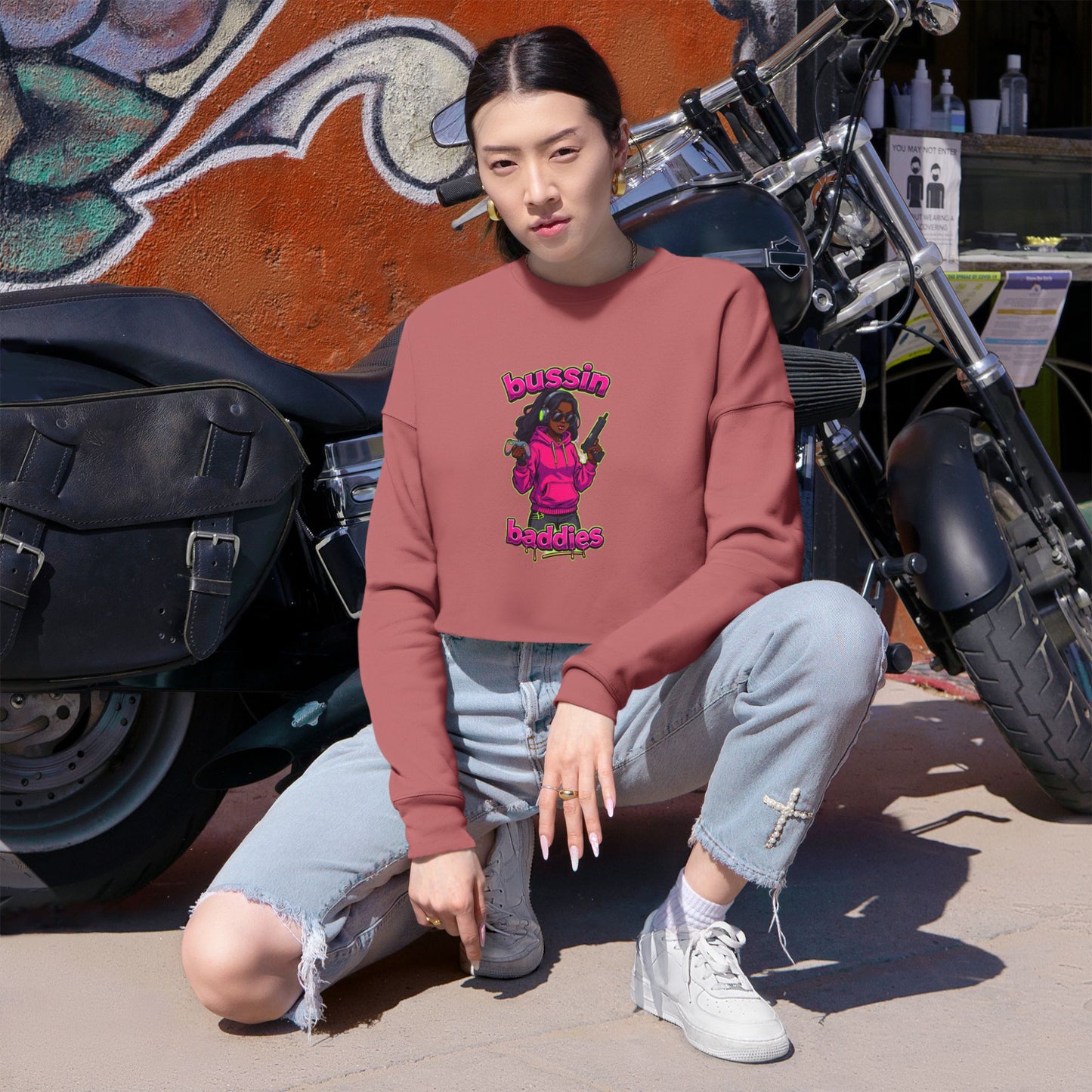 Trendy Cropped Sweatshirt for Women, Funny Gift for Friends, Cute Casual Wear, Stylish Lounge Top, Perfect for Parties
