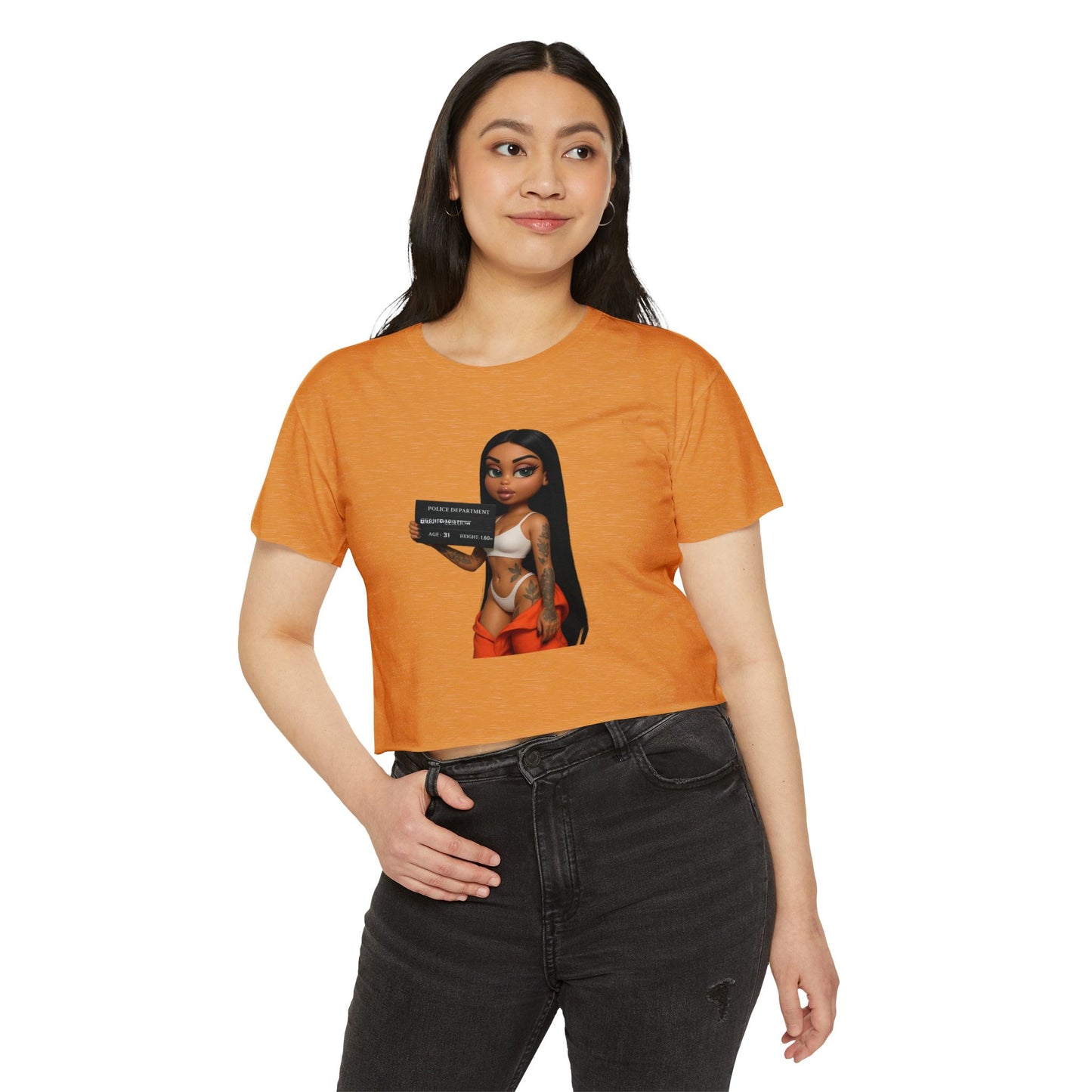 Women’s Festival Crop Top with Playful Graphic | Bohemian Style, Summer Essential, Music Festival Outfit, Casual Wear, Trendy Tee