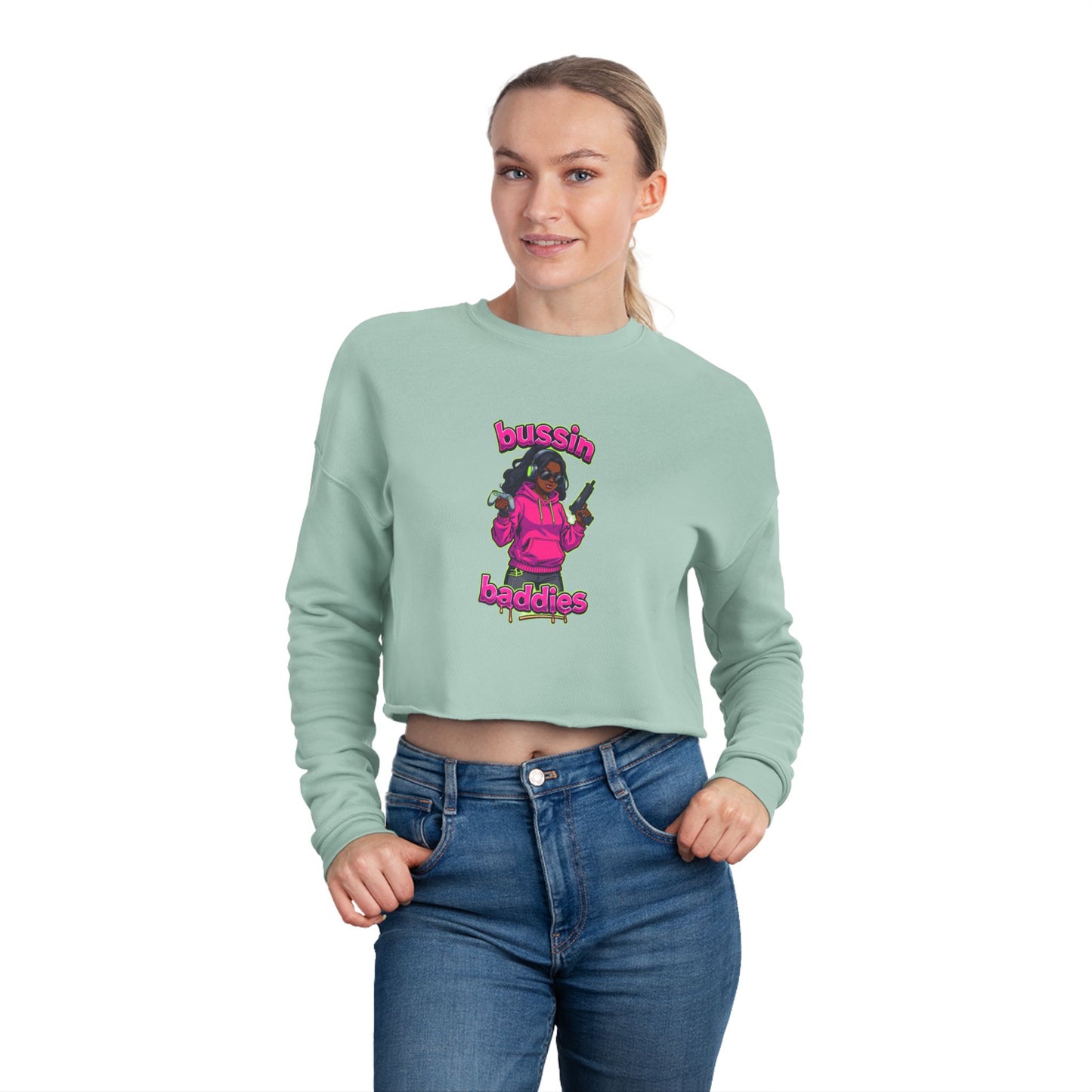 Trendy Cropped Sweatshirt for Women, Funny Gift for Friends, Cute Casual Wear, Stylish Lounge Top, Perfect for Parties