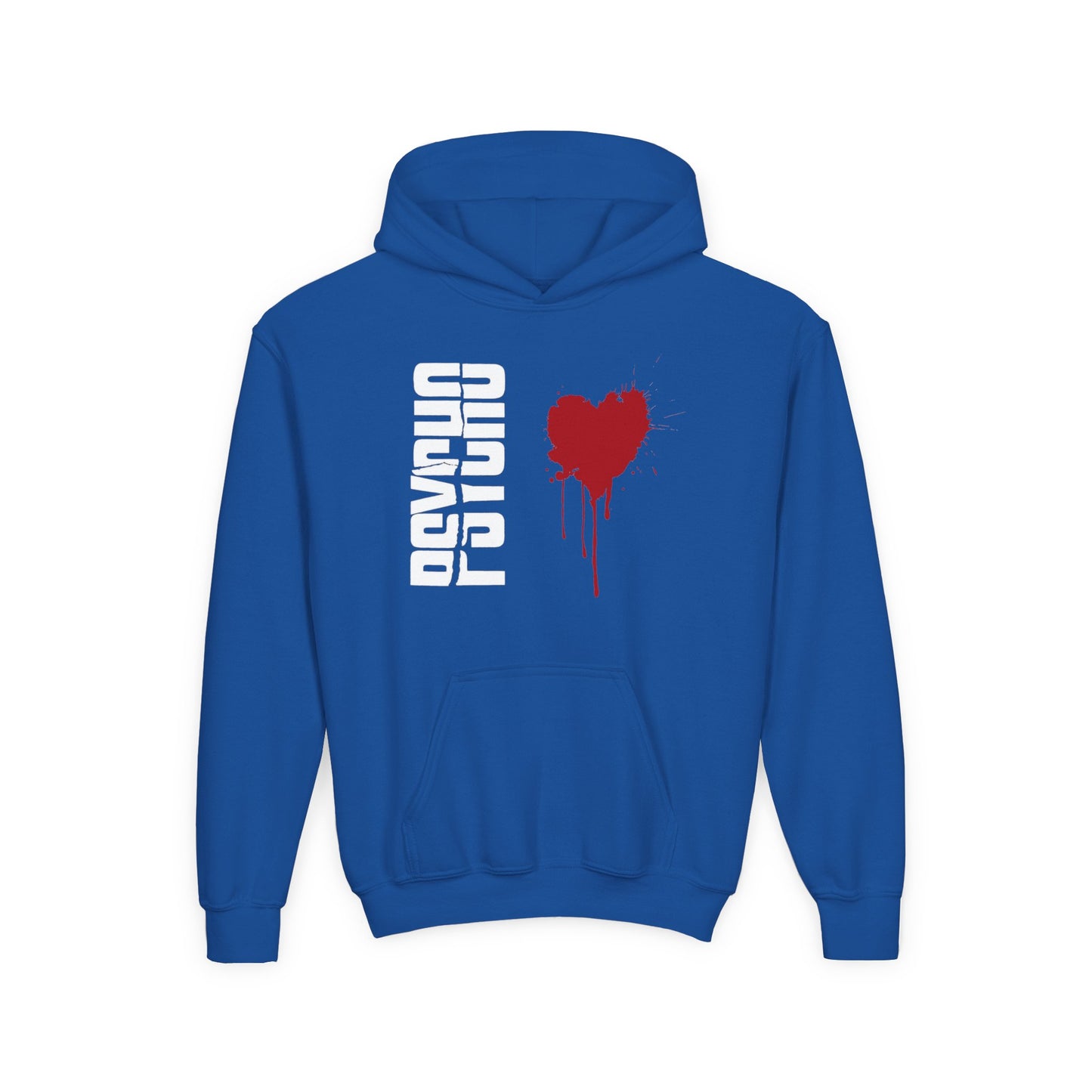Youth Hooded Sweatshirt with Heart Design, Cozy Pullover, Trendy Sweatshirt, Gift for Teens, Casual Wear, Fashion Hoodie