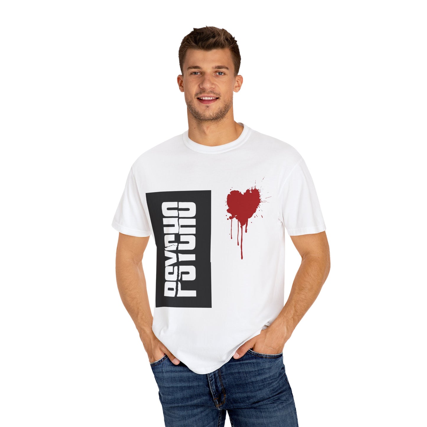 Psycho Heart Graphic T-shirt, Cool Unisex Tee, Casual Streetwear, Gift for Him or Her, Halloween Apparel, Edgy Fashion Statement